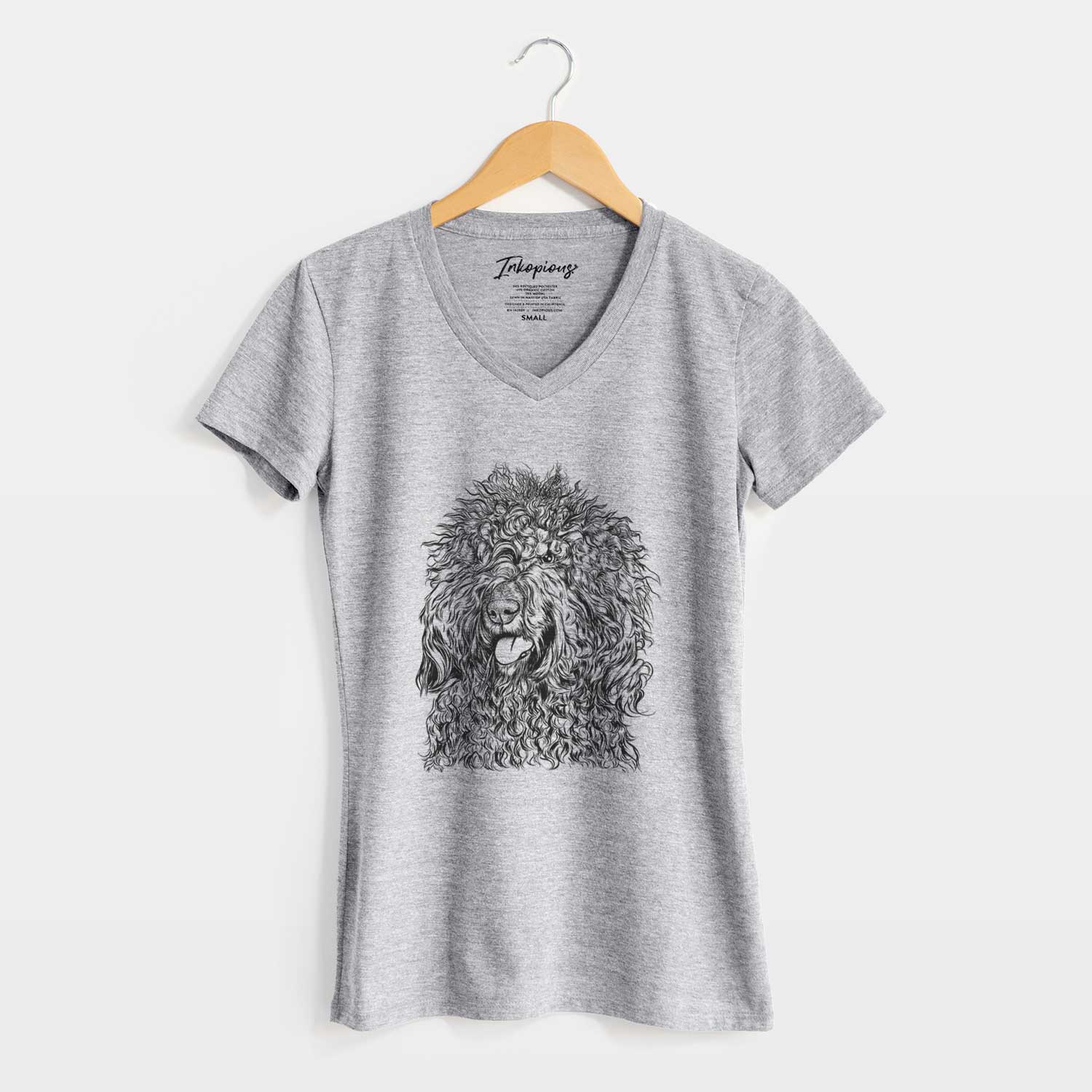 Bare Babs the Barbet - Women's V-neck Shirt