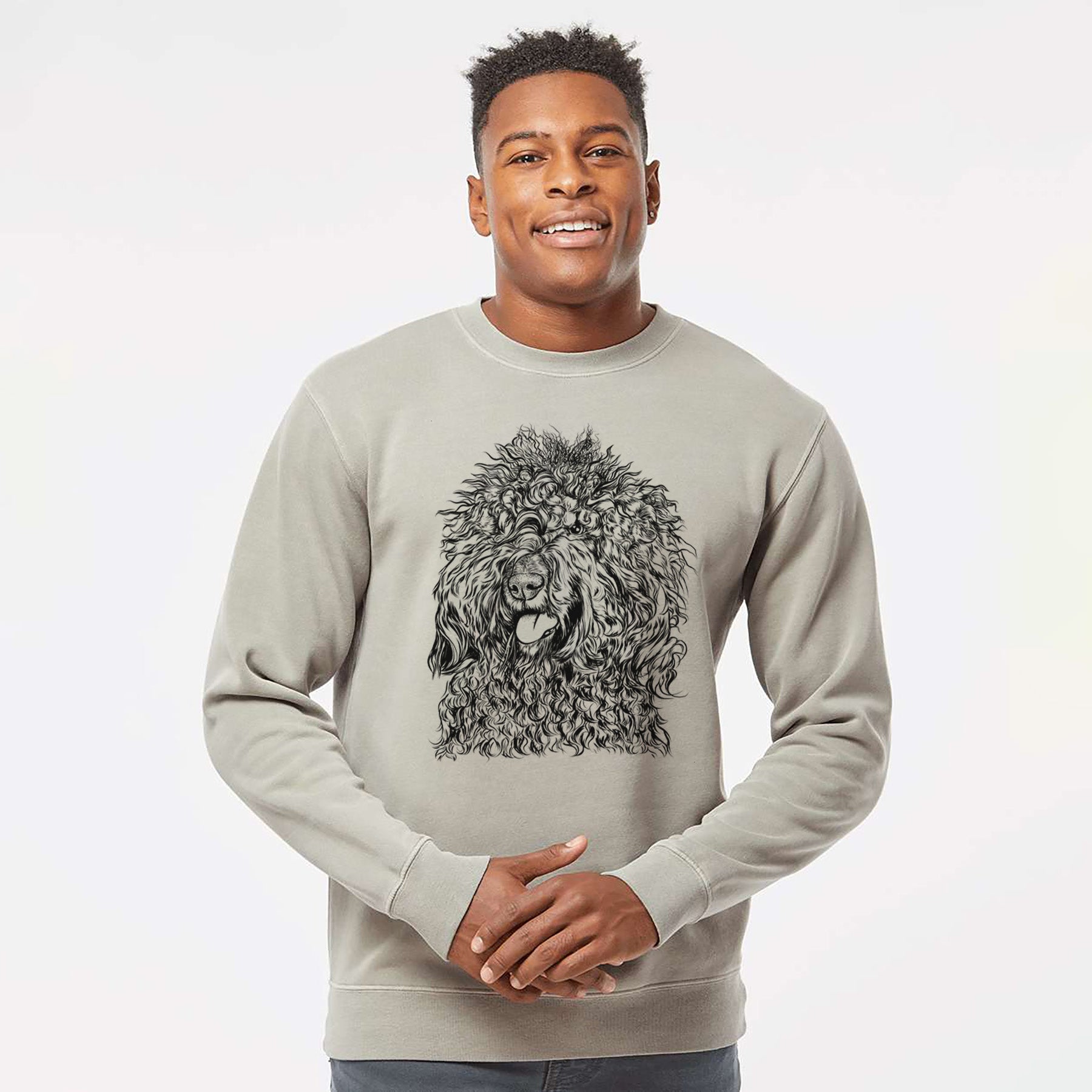 Bare Babs the Barbet - Unisex Pigment Dyed Crew Sweatshirt