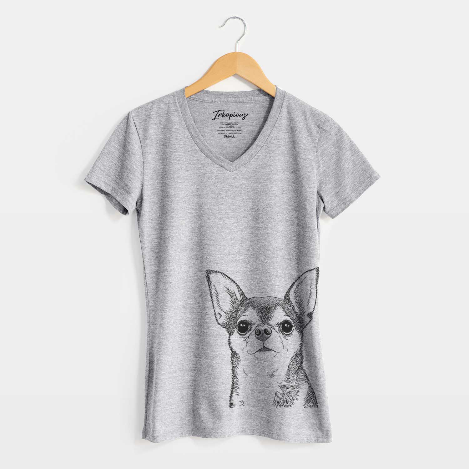 Bare Baby the Chihuahua - Women's V-neck Shirt