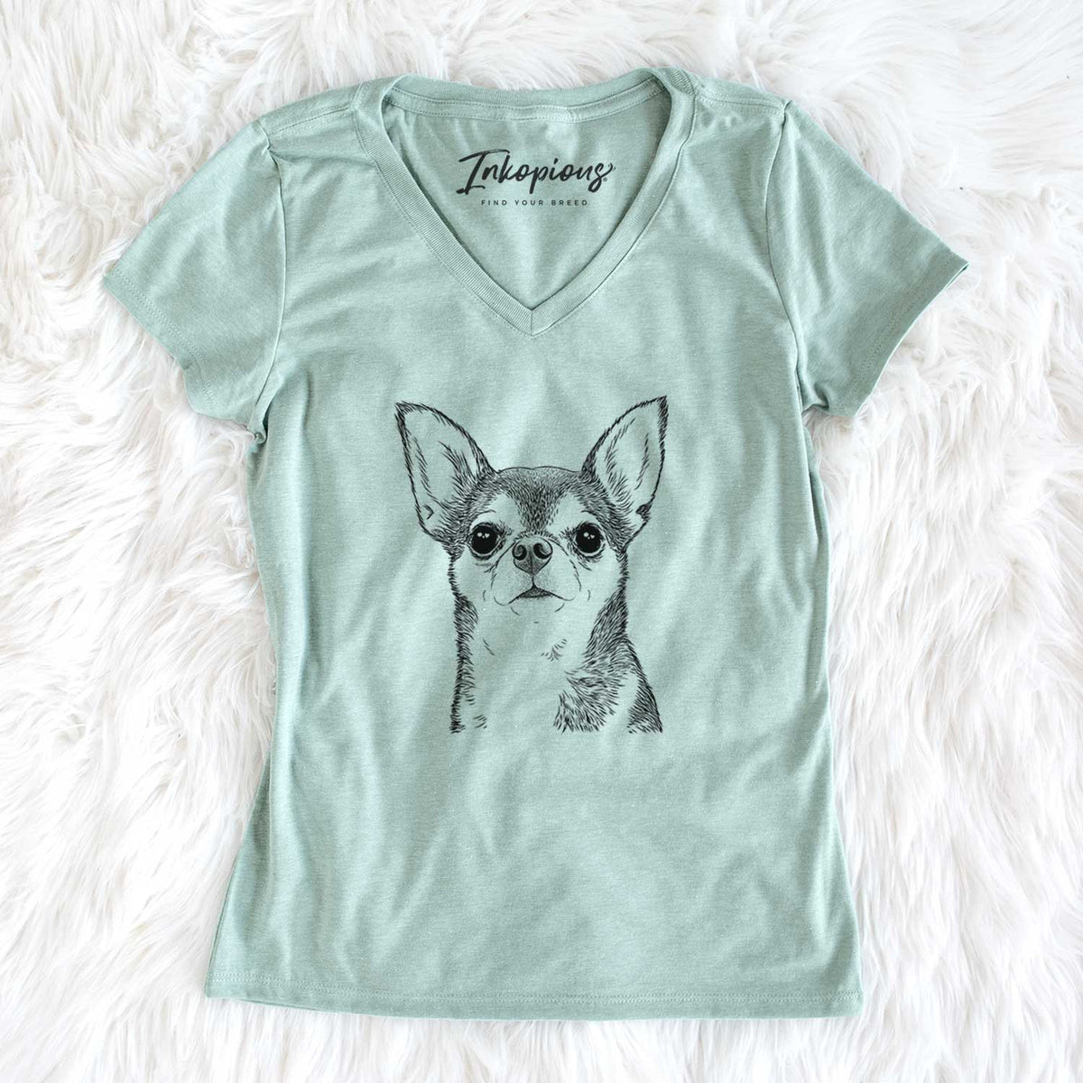 Bare Baby the Chihuahua - Women&#39;s V-neck Shirt