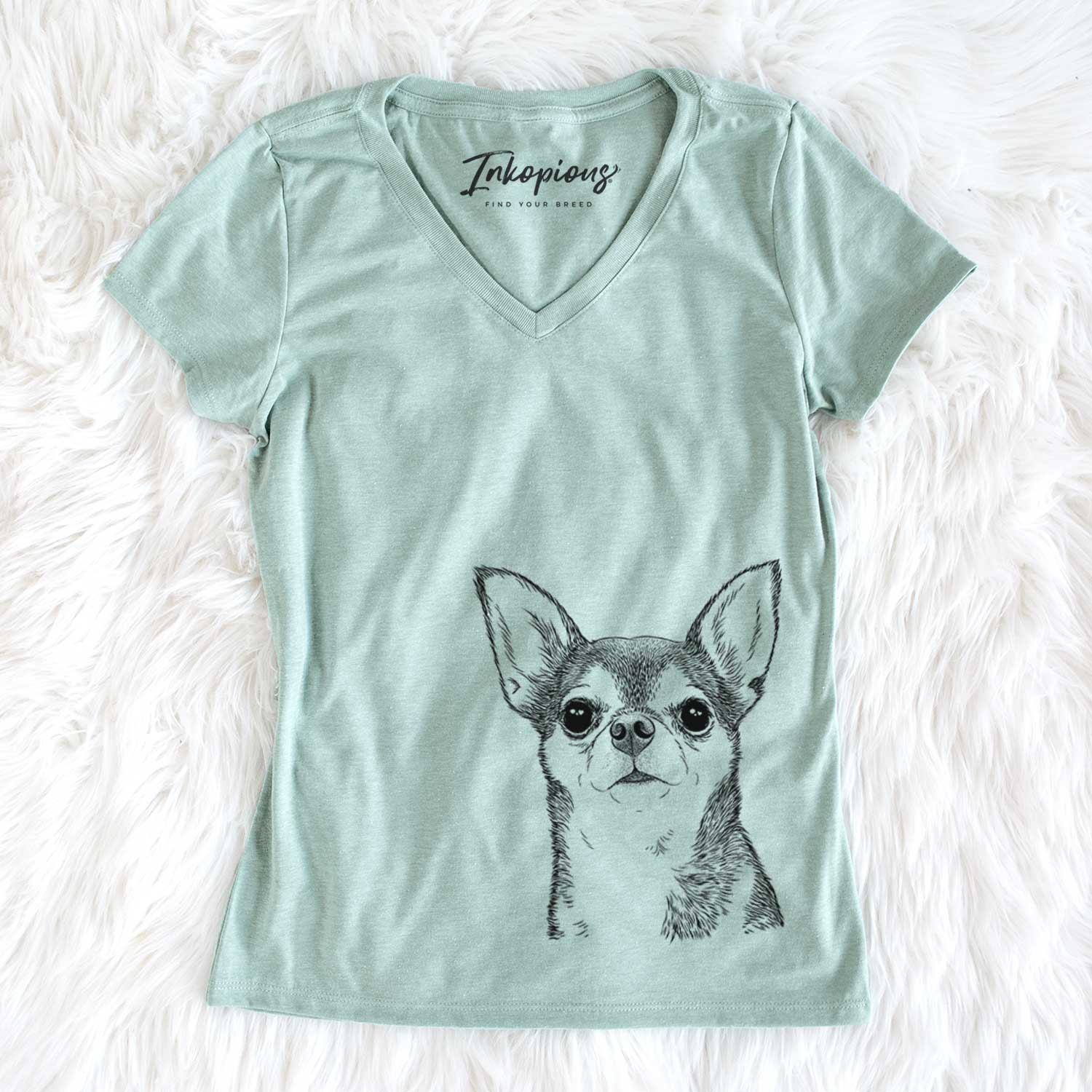 Bare Baby the Chihuahua - Women's V-neck Shirt