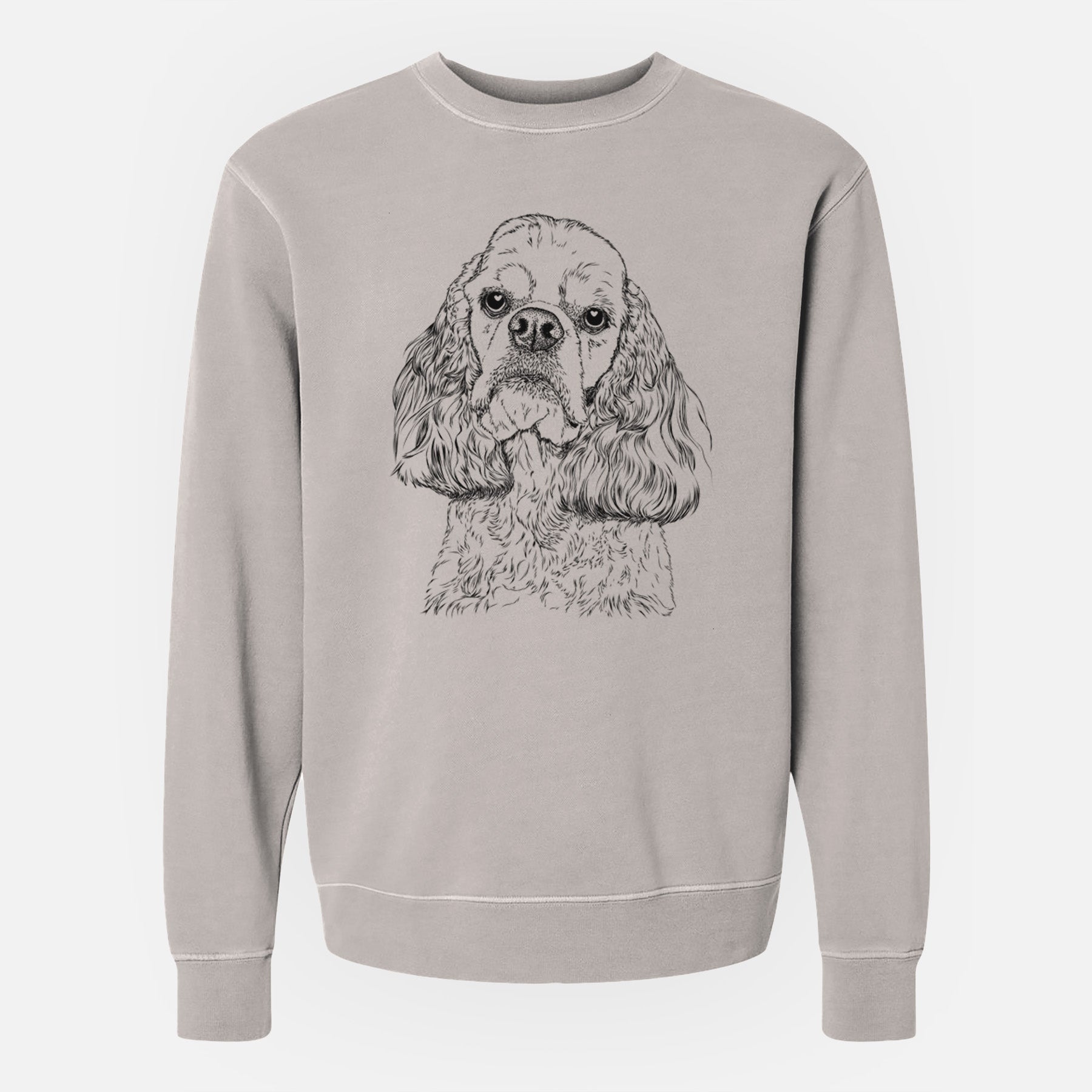 Bare Bailey the American Cocker Spaniel - Unisex Pigment Dyed Crew Sweatshirt