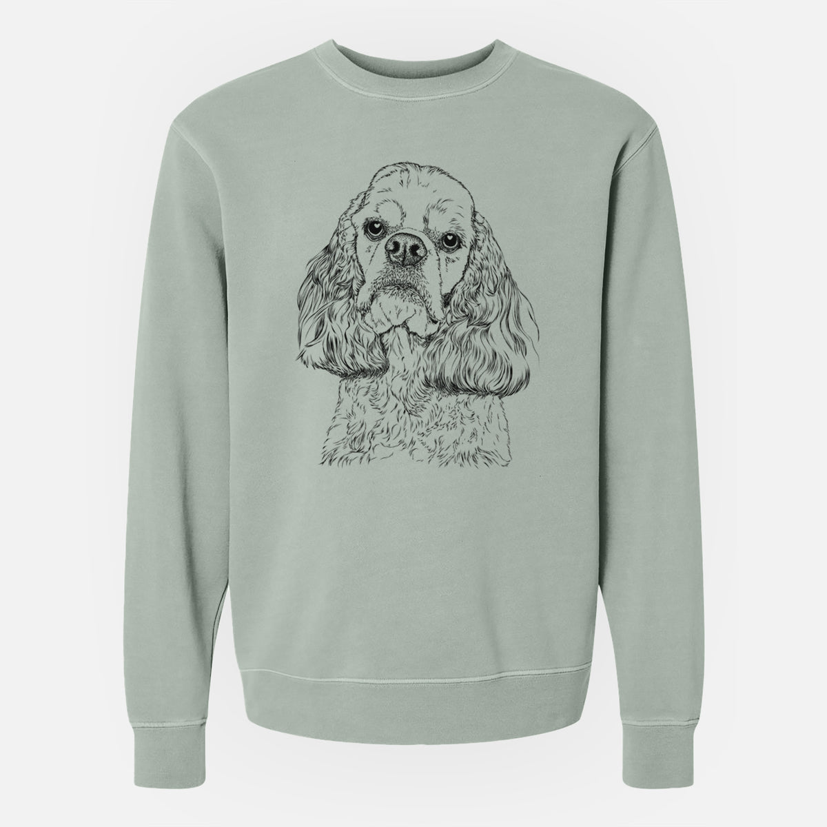 Bare Bailey the American Cocker Spaniel - Unisex Pigment Dyed Crew Sweatshirt