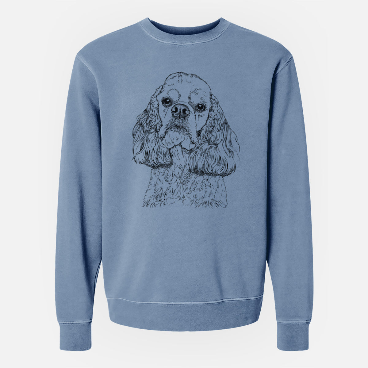 Bare Bailey the American Cocker Spaniel - Unisex Pigment Dyed Crew Sweatshirt