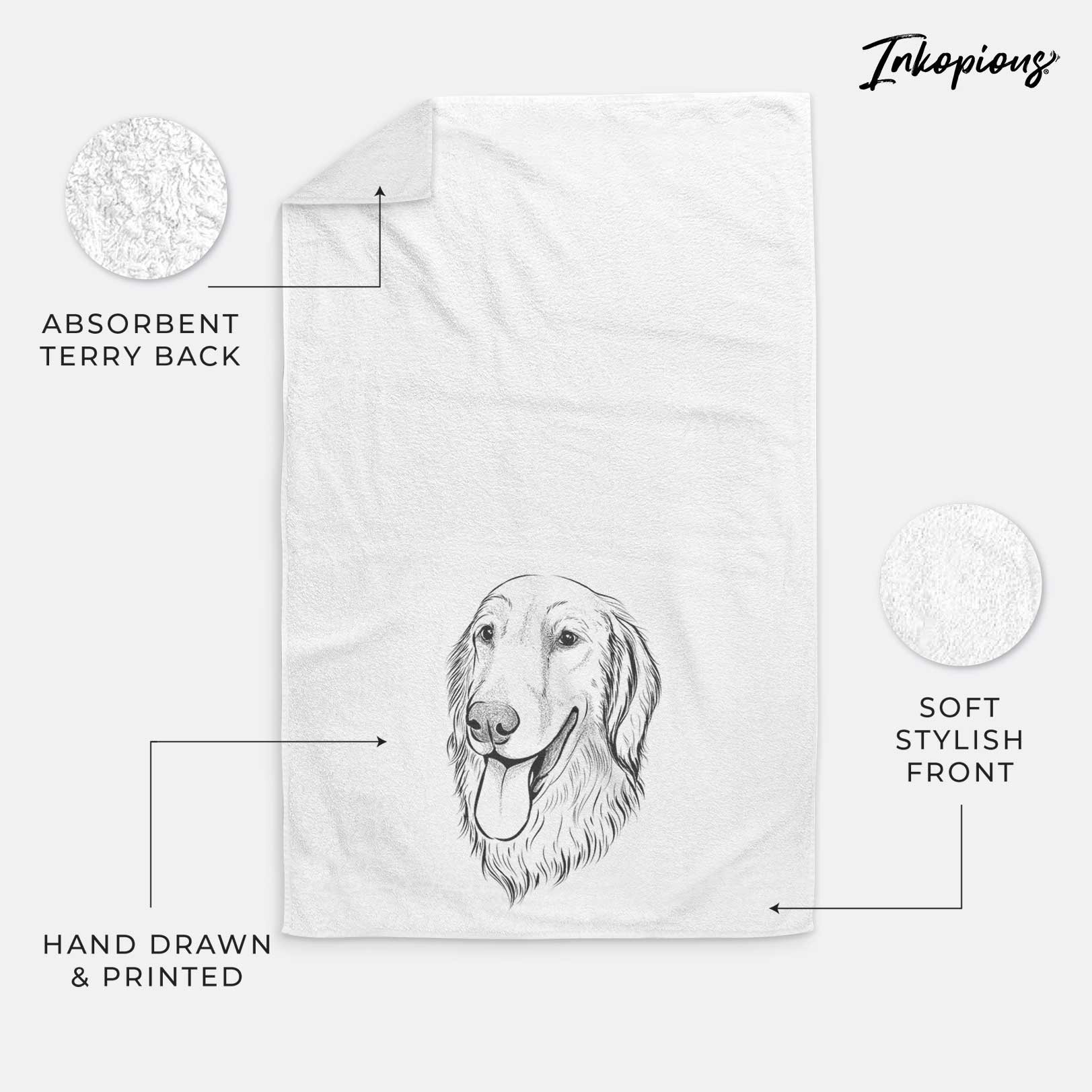 Bailey the Golden Retriever Decorative Hand Towel