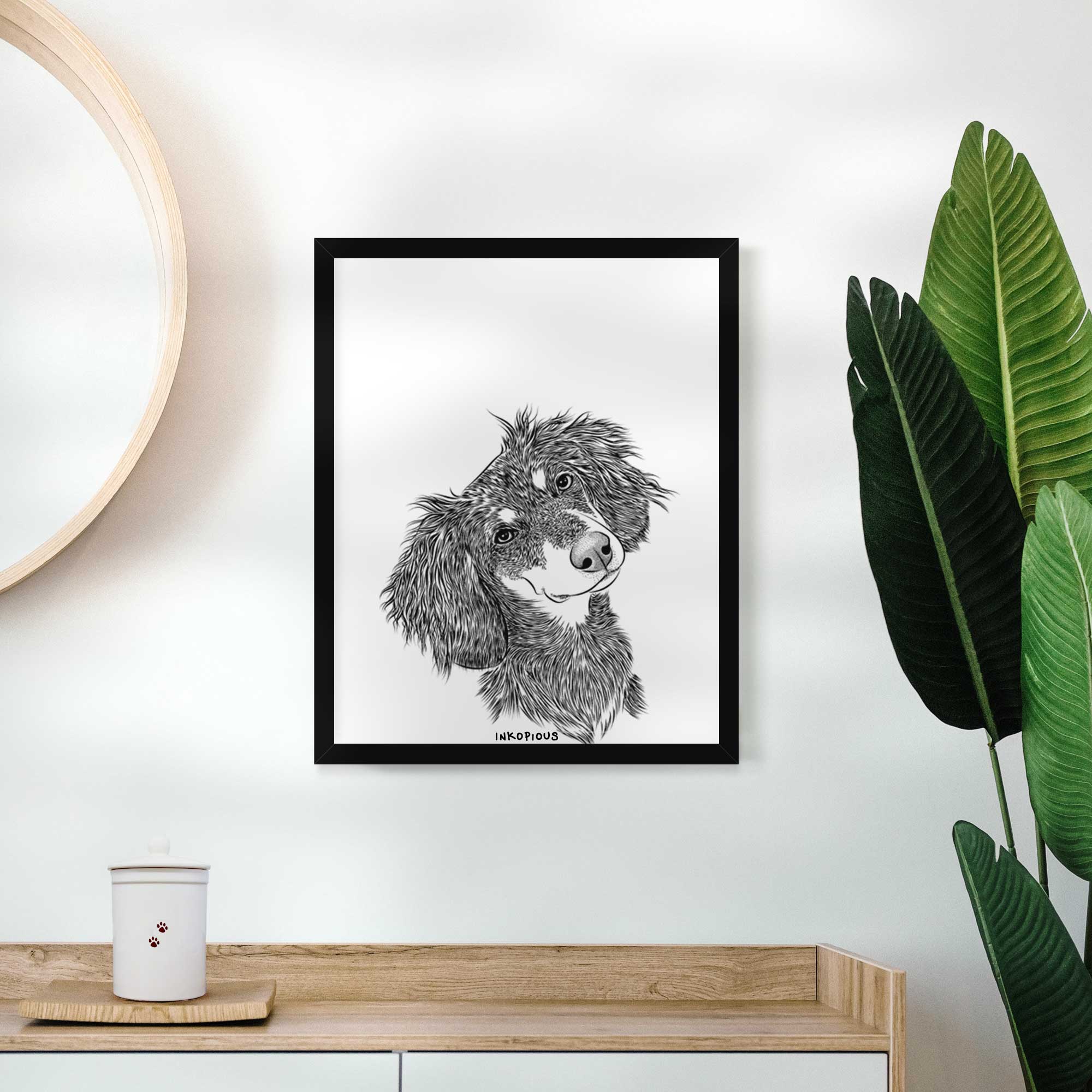 Bailey the Long Haired Dachshund Art Print