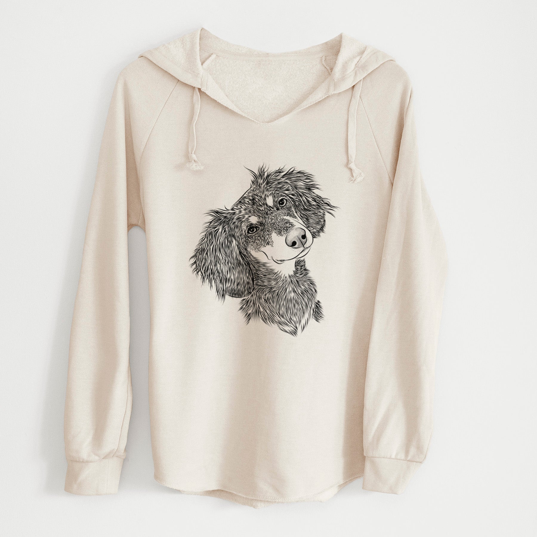 Bare Bailey the Long Haired Dachshund - Cali Wave Hooded Sweatshirt