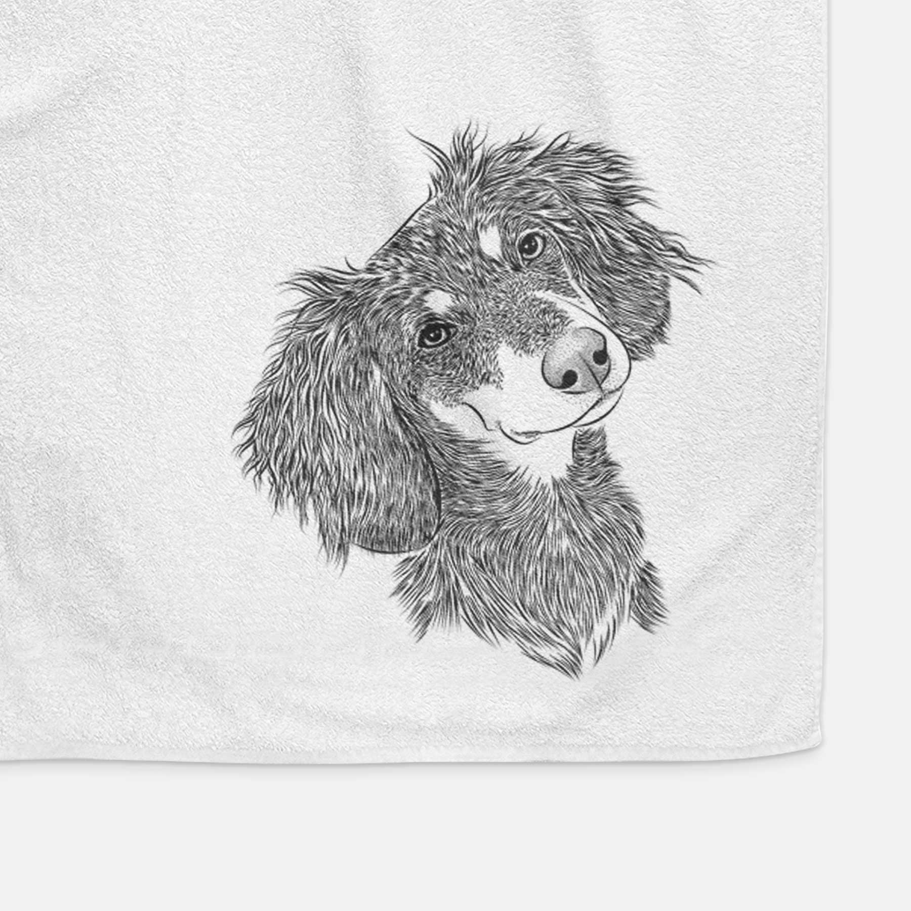 Bailey the Long Haired Dachshund Decorative Hand Towel