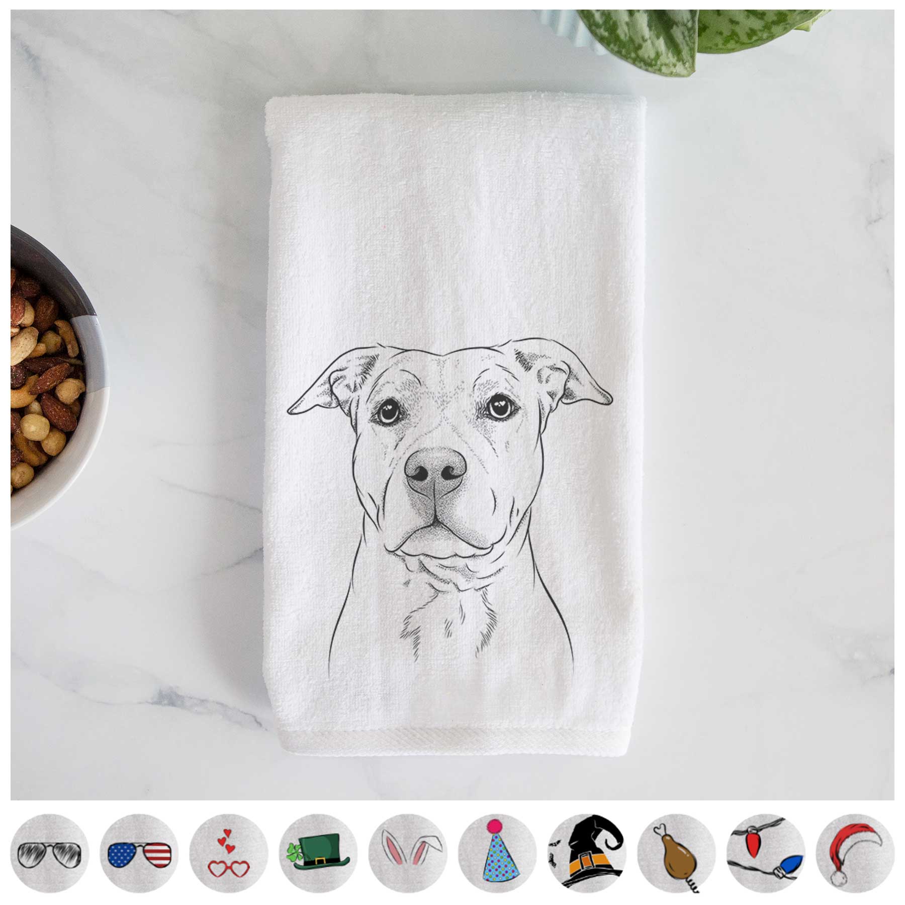 Bailey the American Staffordshire Terrier Decorative Hand Towel