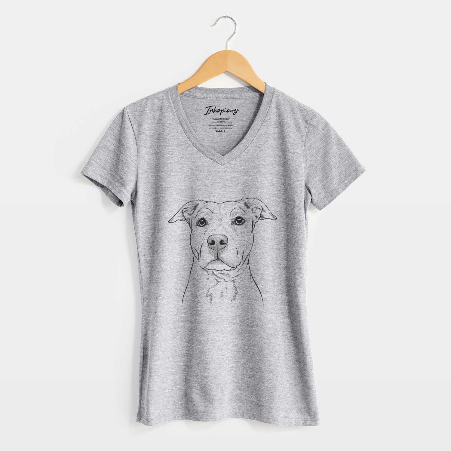 Bare Bailey the American Staffordshire Terrier - Women's V-neck Shirt