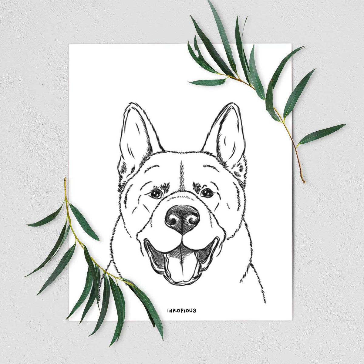 Baku the Akita Art Print