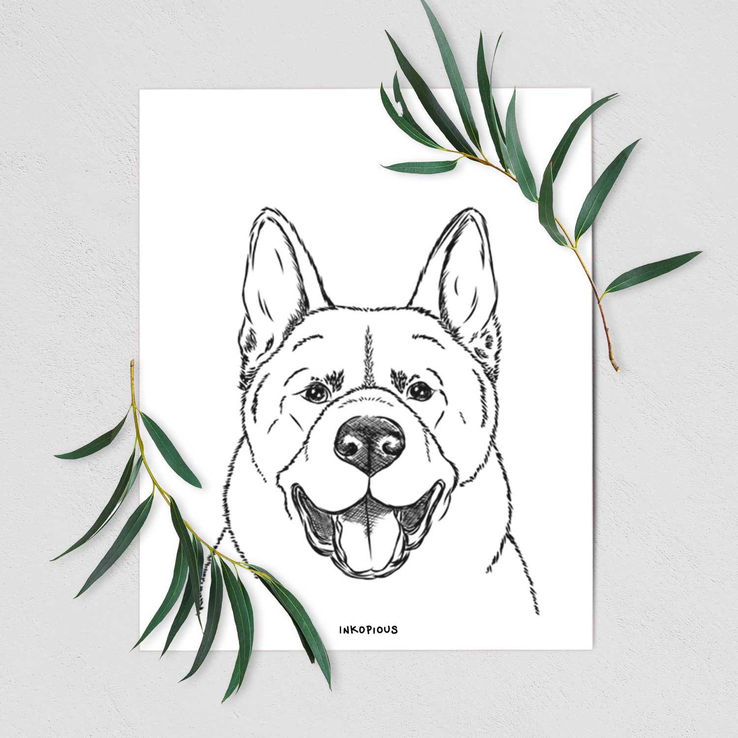 Baku the Akita Art Print
