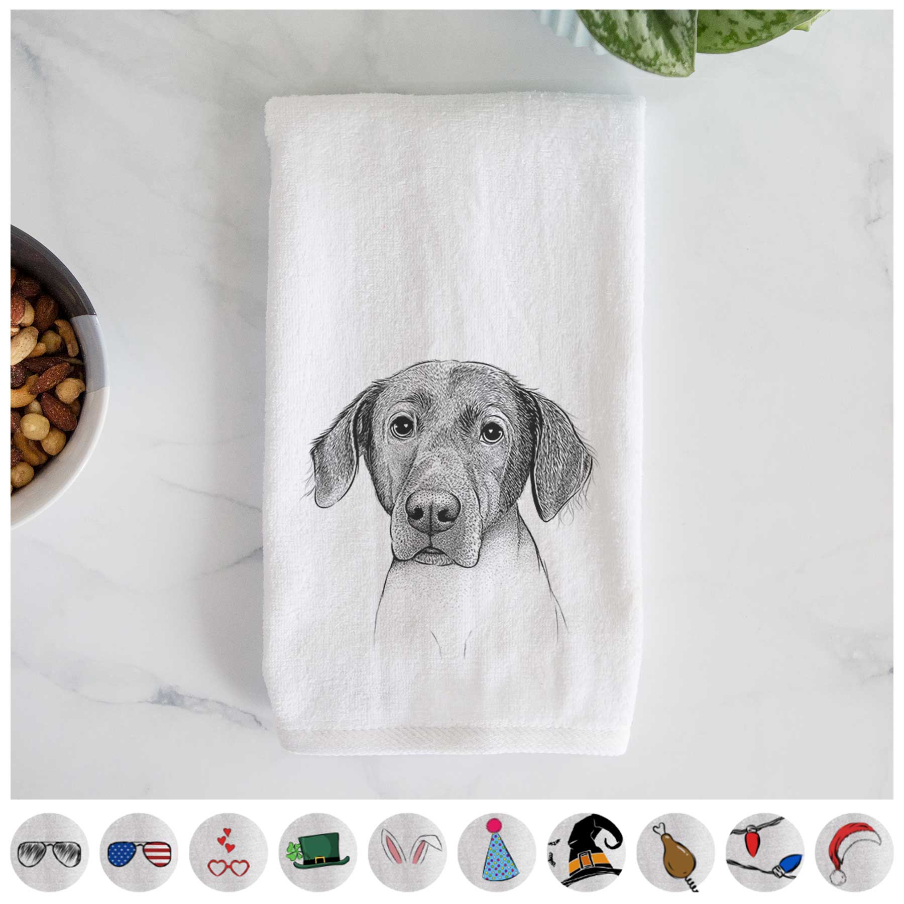 Baldwin the Mixed Breed Decorative Hand Towel