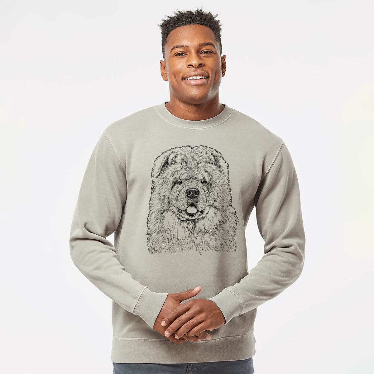 Bare Baloo the Chow Chow - Unisex Pigment Dyed Crew Sweatshirt