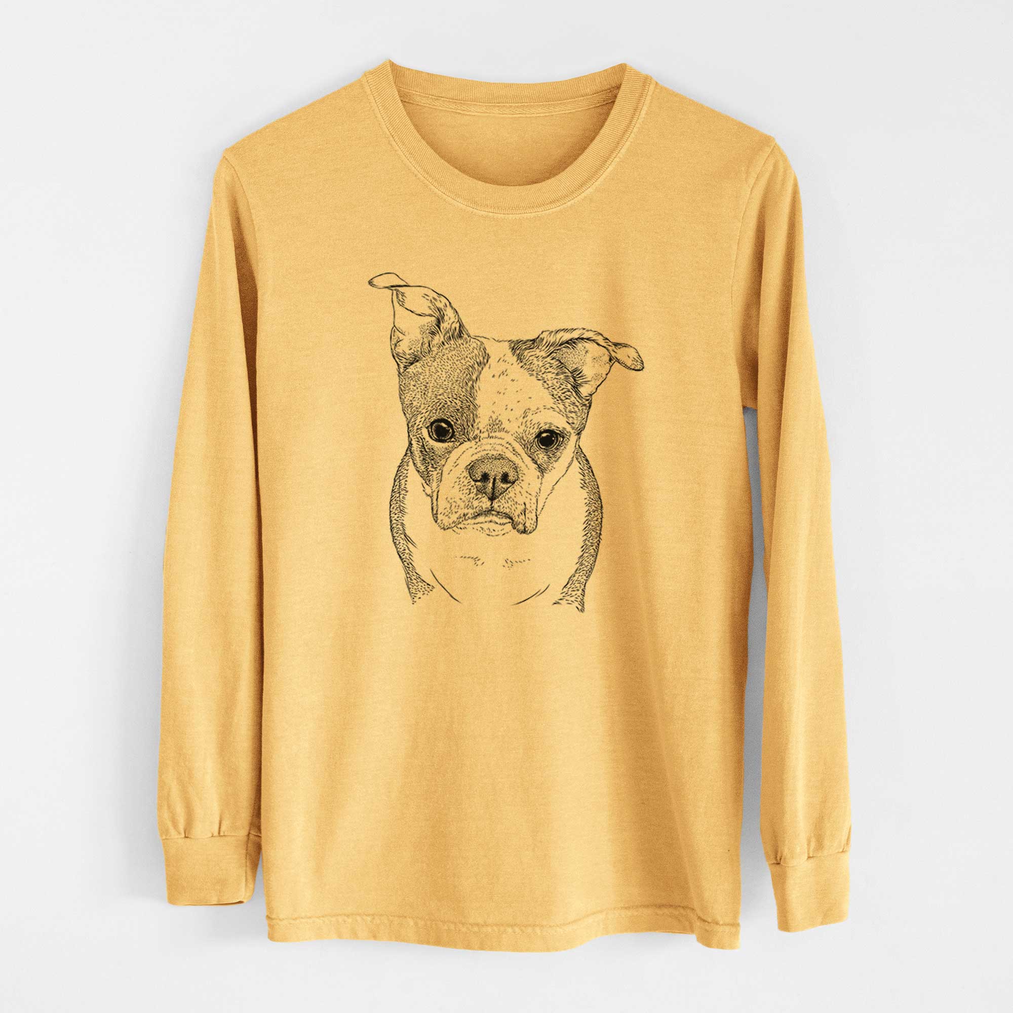 Bare Bandit the Boston Terrier - Heavyweight 100% Cotton Long Sleeve