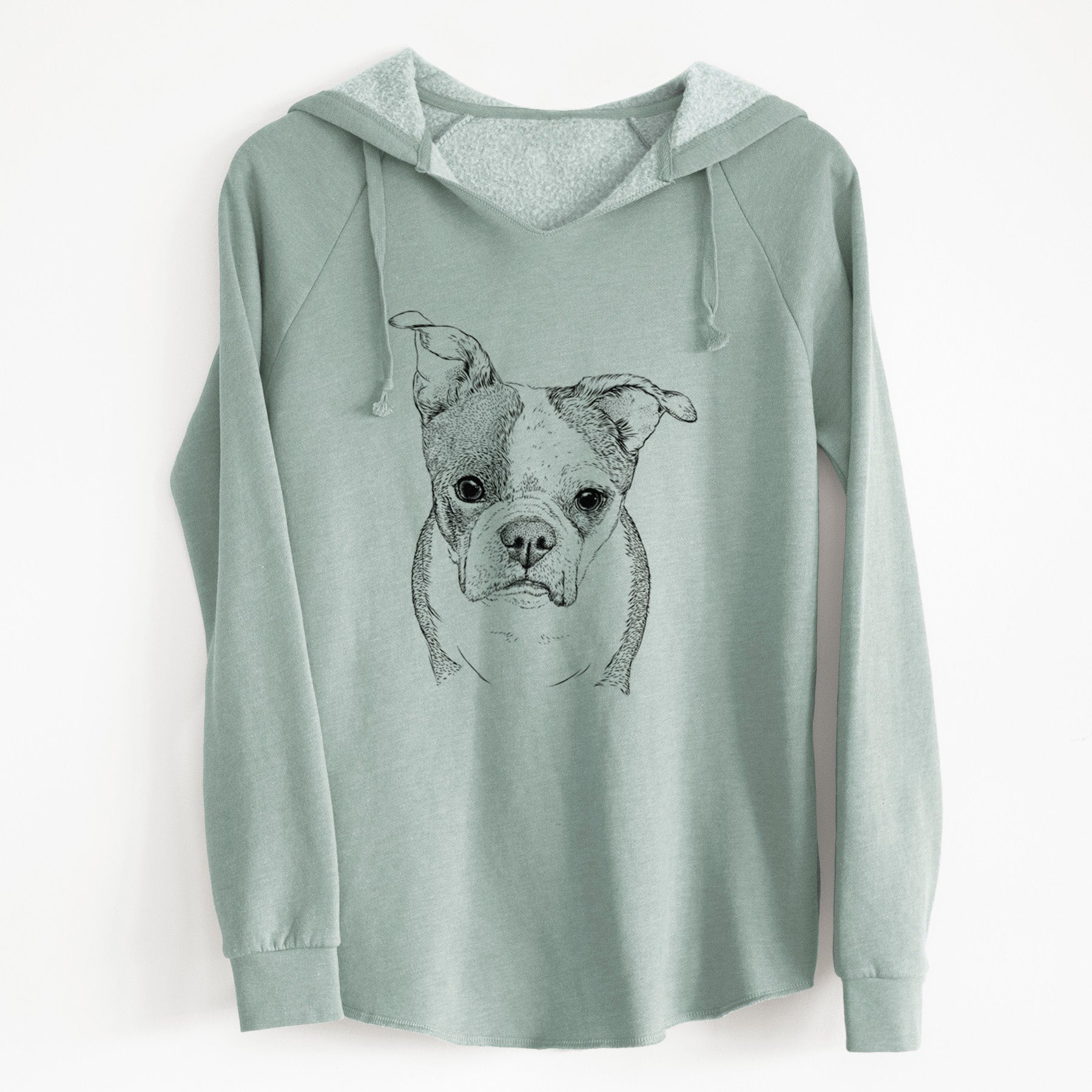 Bare Bandit the Boston Terrier - Cali Wave Hooded Sweatshirt