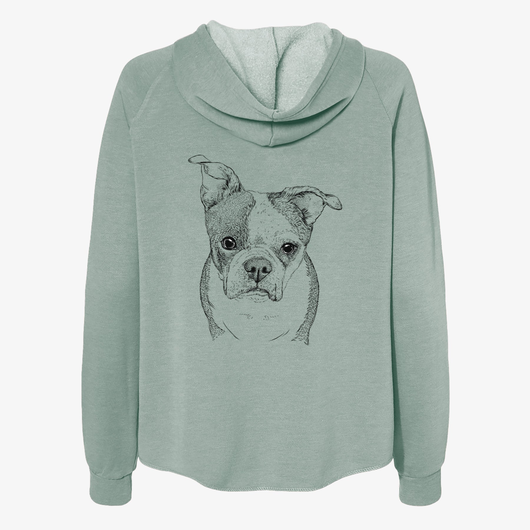 Bandit the Boston Terrier - Women's Cali Wave Zip-Up Sweatshirt