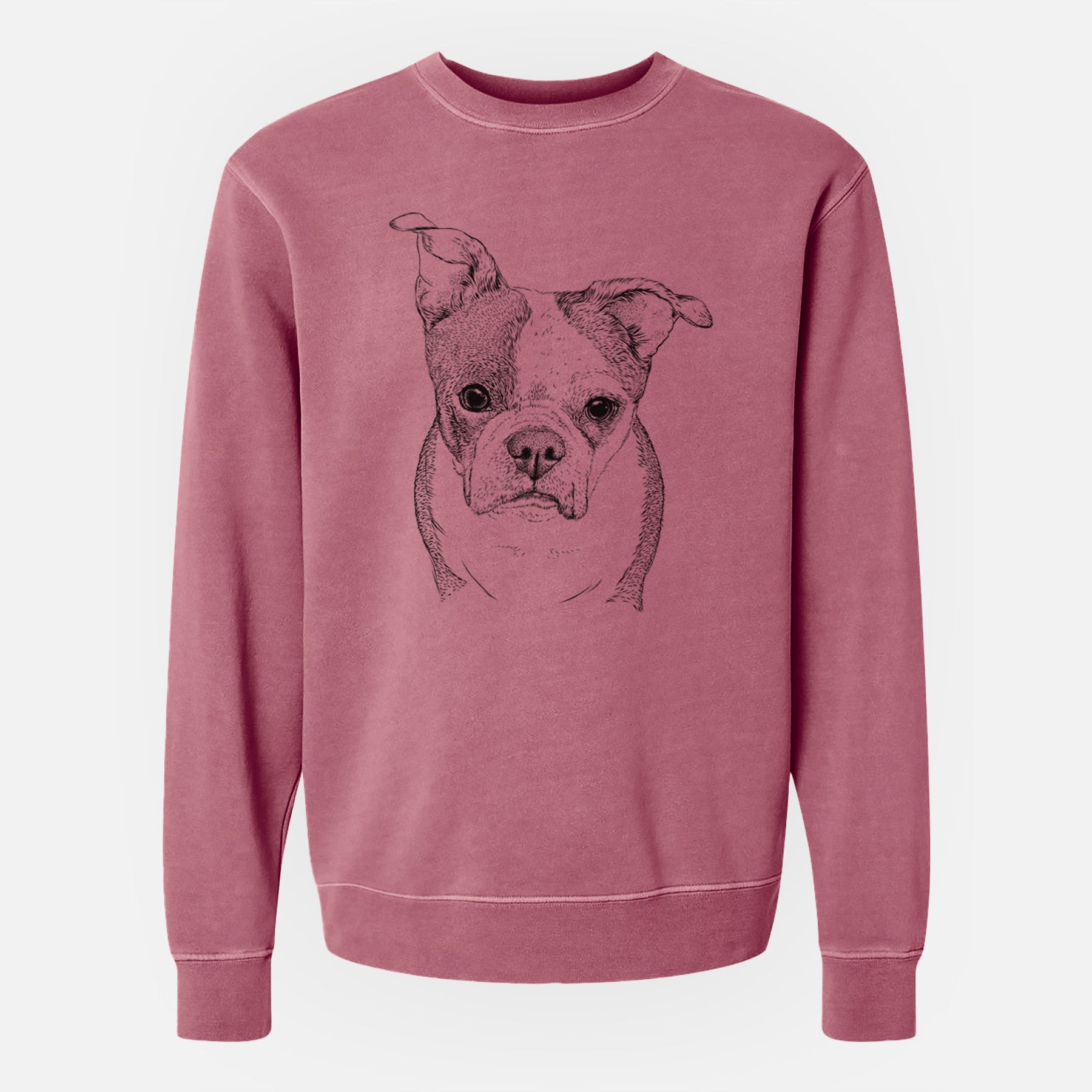 Bare Bandit the Boston Terrier - Unisex Pigment Dyed Crew Sweatshirt