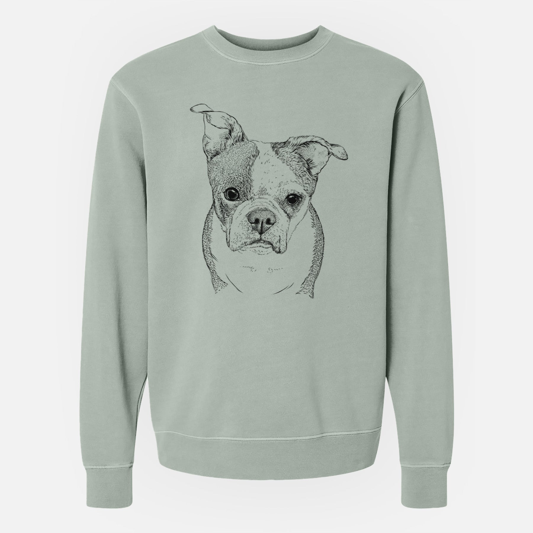 Bare Bandit the Boston Terrier - Unisex Pigment Dyed Crew Sweatshirt