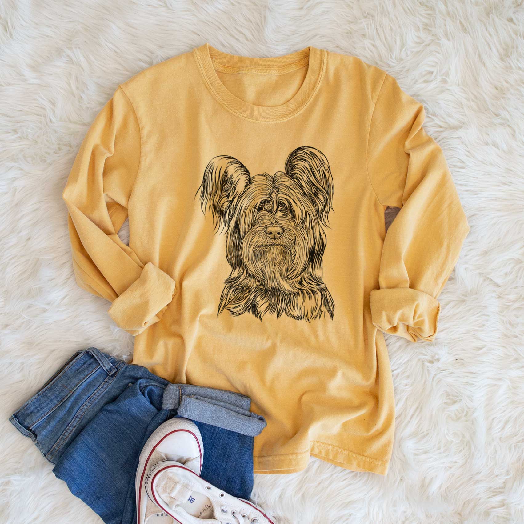 Bare Bandit the Skye Terrier - Heavyweight 100% Cotton Long Sleeve