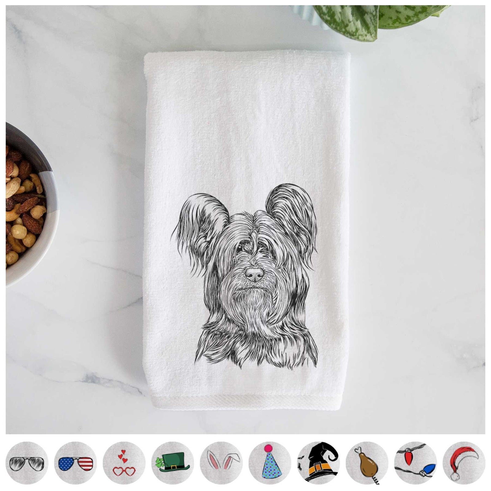 Bandit the Skye Terrier Decorative Hand Towel