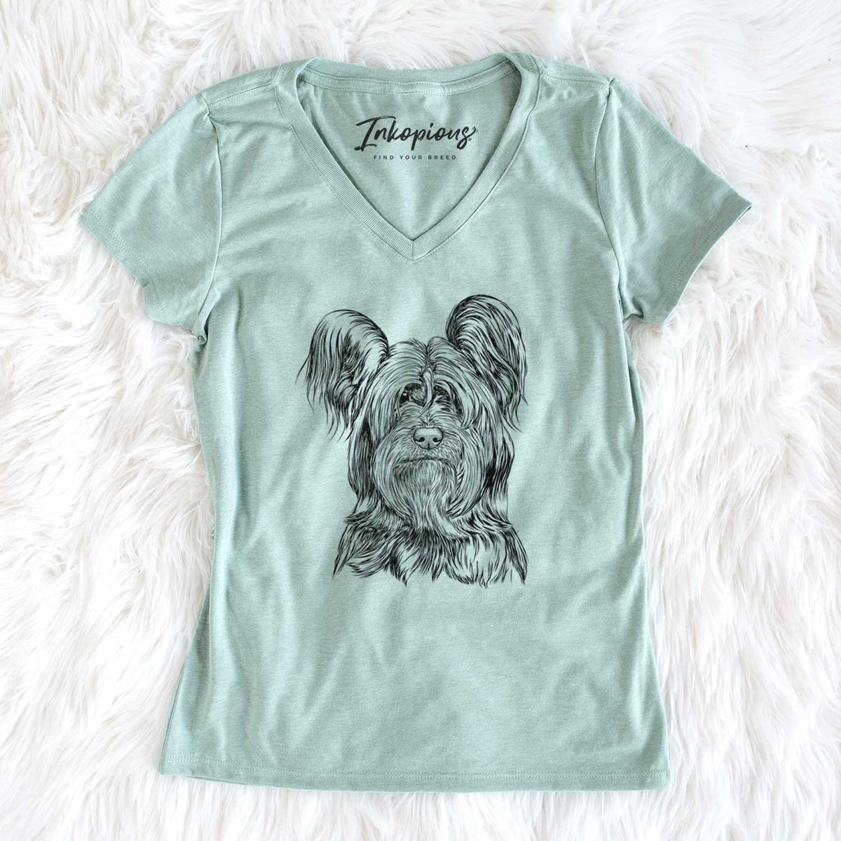 Bare Bandit the Skye Terrier - Women's V-neck Shirt