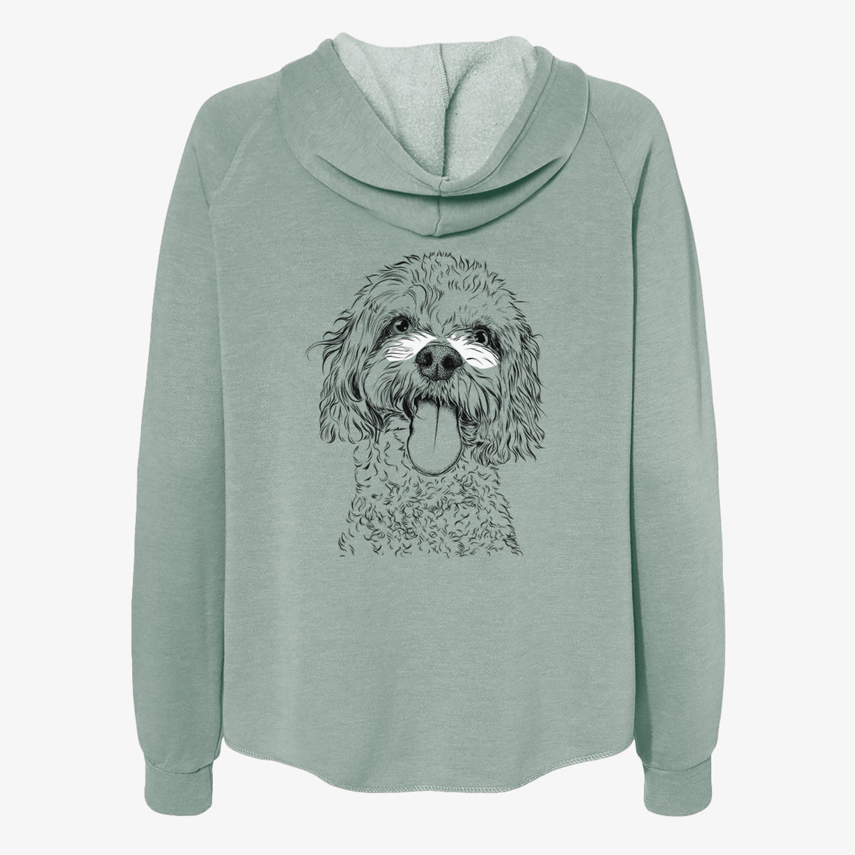 Barney the Cavachon - Women's Cali Wave Zip-Up Sweatshirt