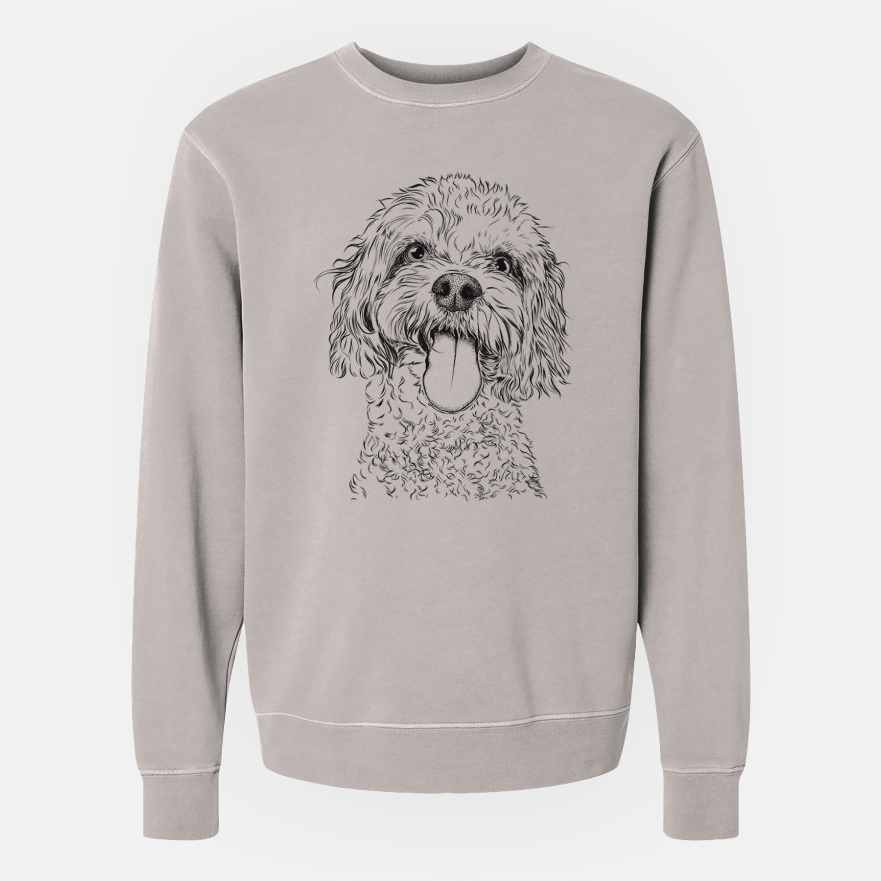 Bare Barney the Cavachon - Unisex Pigment Dyed Crew Sweatshirt