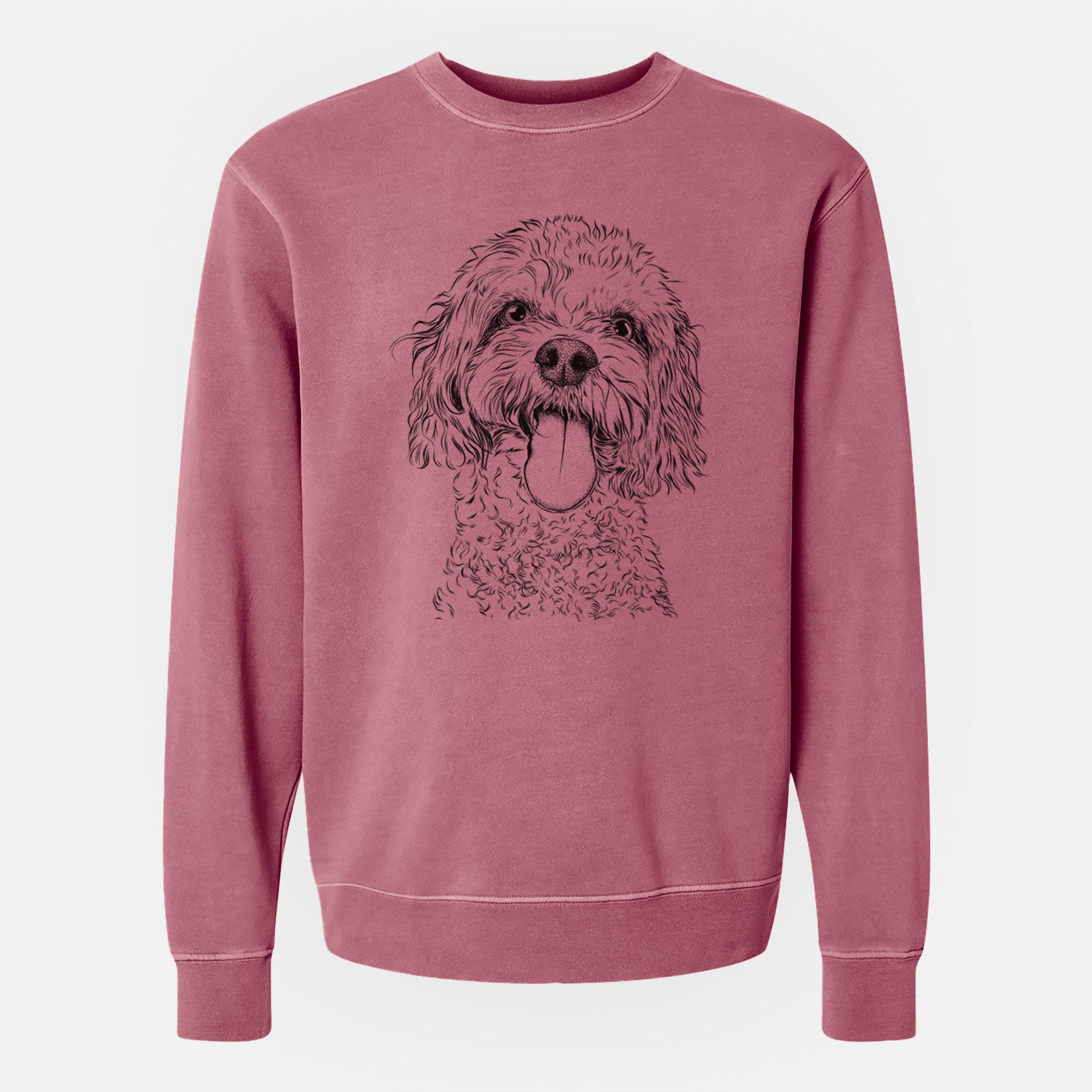 Bare Barney the Cavachon - Unisex Pigment Dyed Crew Sweatshirt