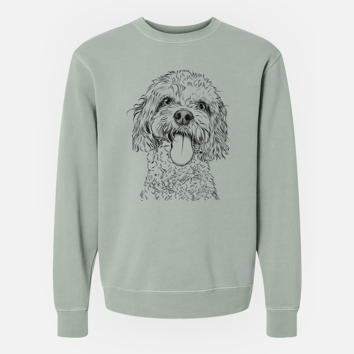 Bare Barney the Cavachon - Unisex Pigment Dyed Crew Sweatshirt