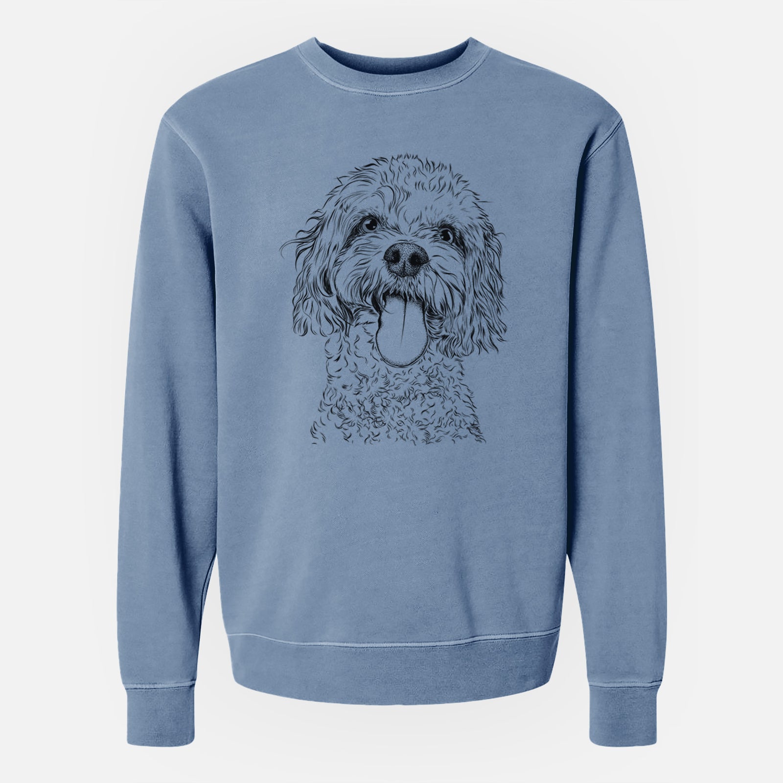 Bare Barney the Cavachon - Unisex Pigment Dyed Crew Sweatshirt