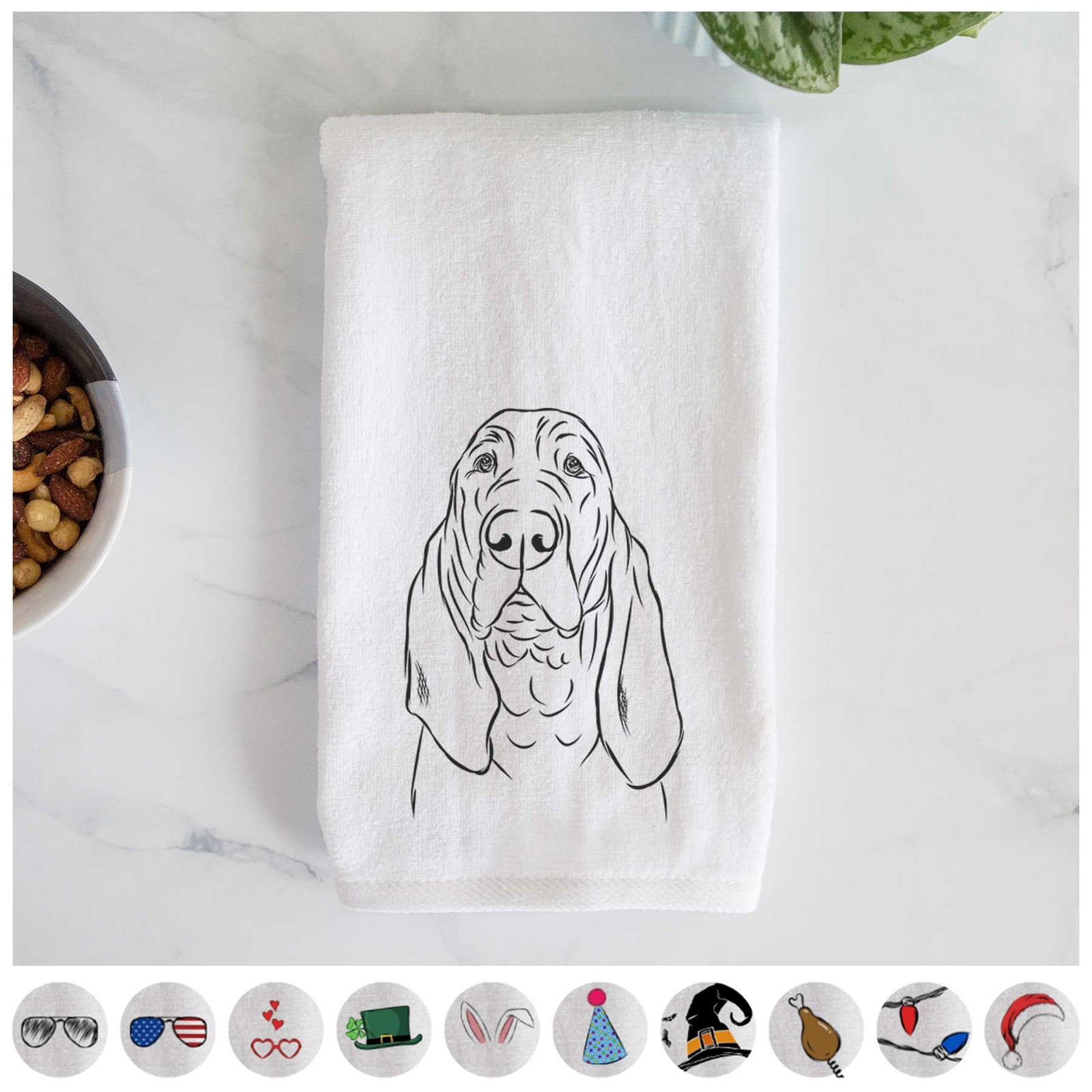 Baron the Bloodhound Decorative Hand Towel