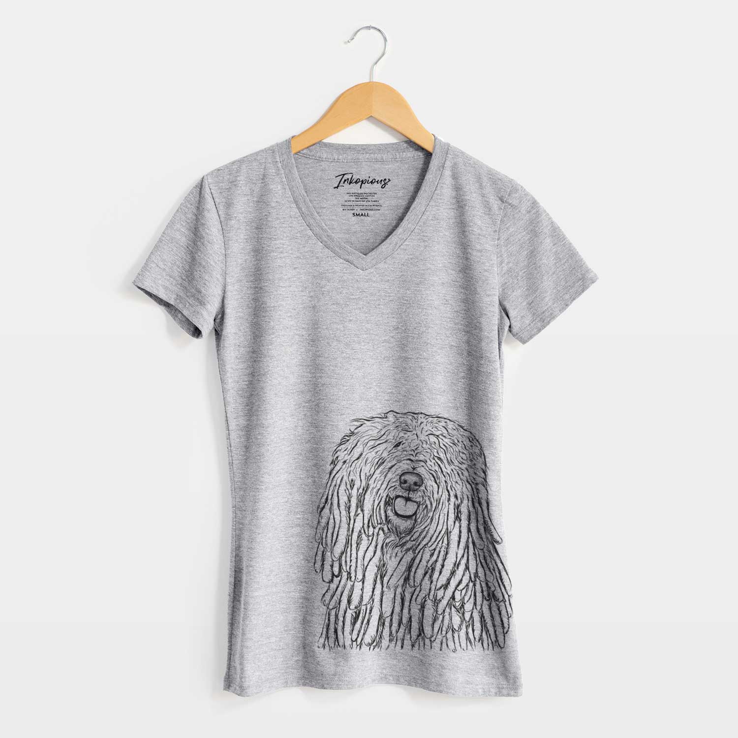 Bare Barry the Komondor - Women's V-neck Shirt