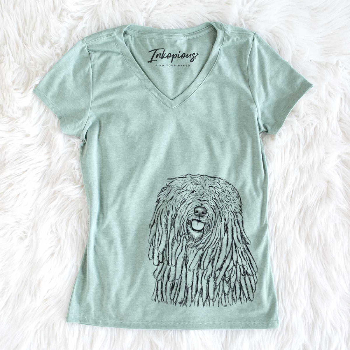 Bare Barry the Komondor - Women's V-neck Shirt