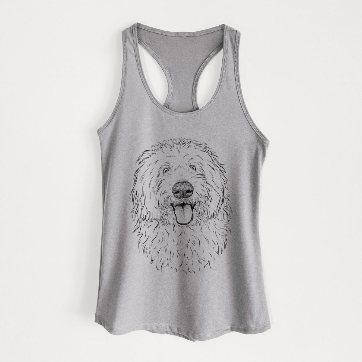 Barry the Old English Sheepdog - Women&#39;s Racerback Tanktop