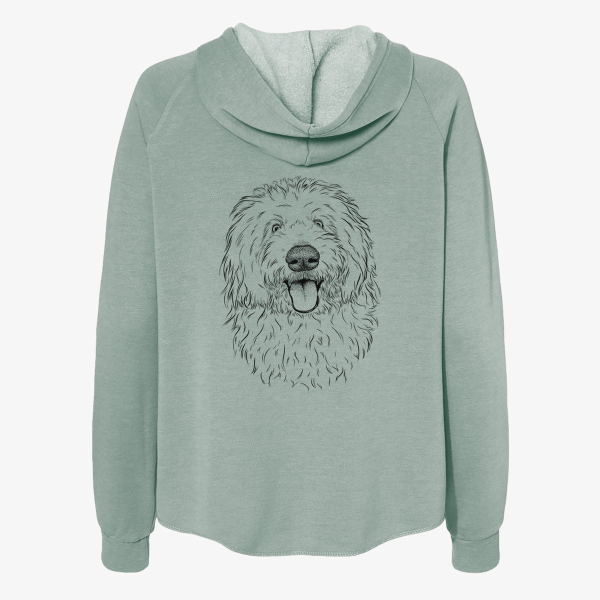 Barry the Old English Sheepdog - Women's Cali Wave Zip-Up Sweatshirt