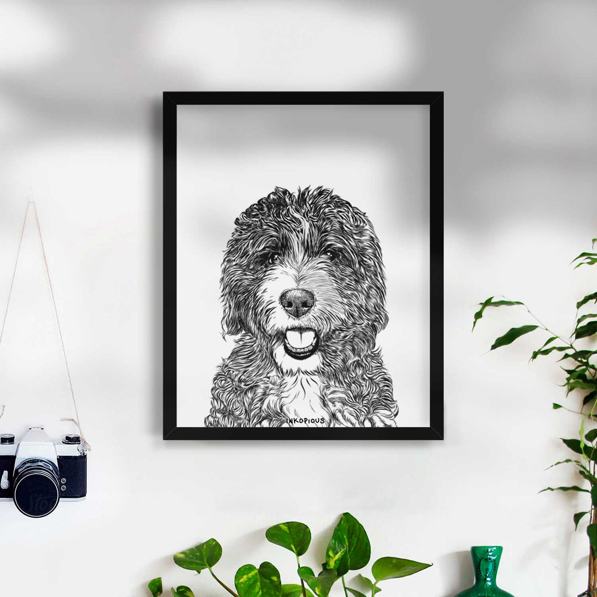 Bash the Bernedoodle Art Print