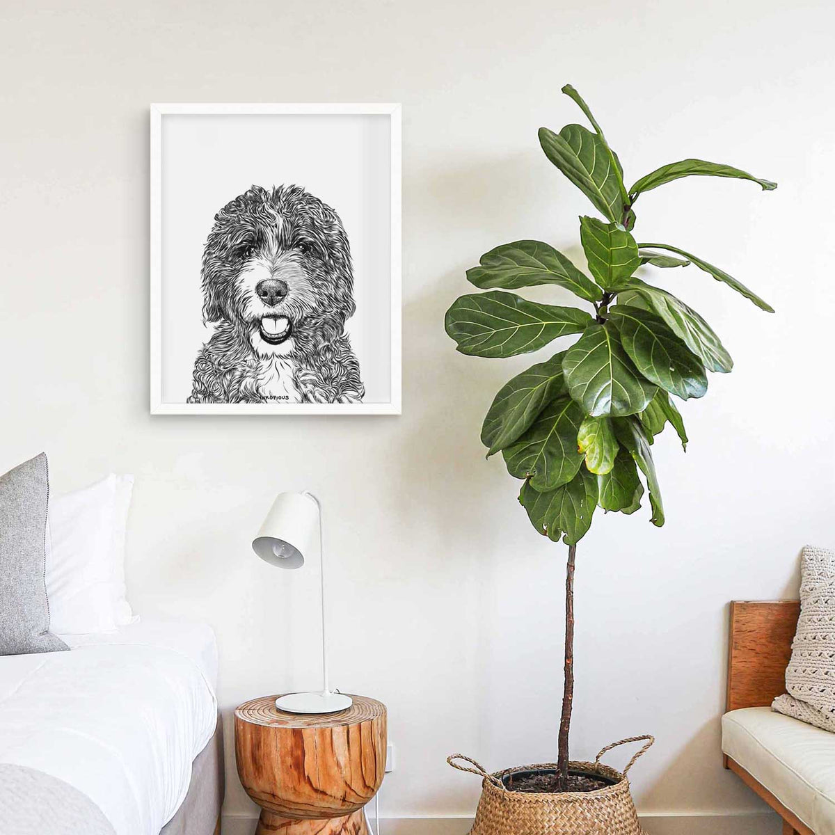 Bash the Bernedoodle Art Print