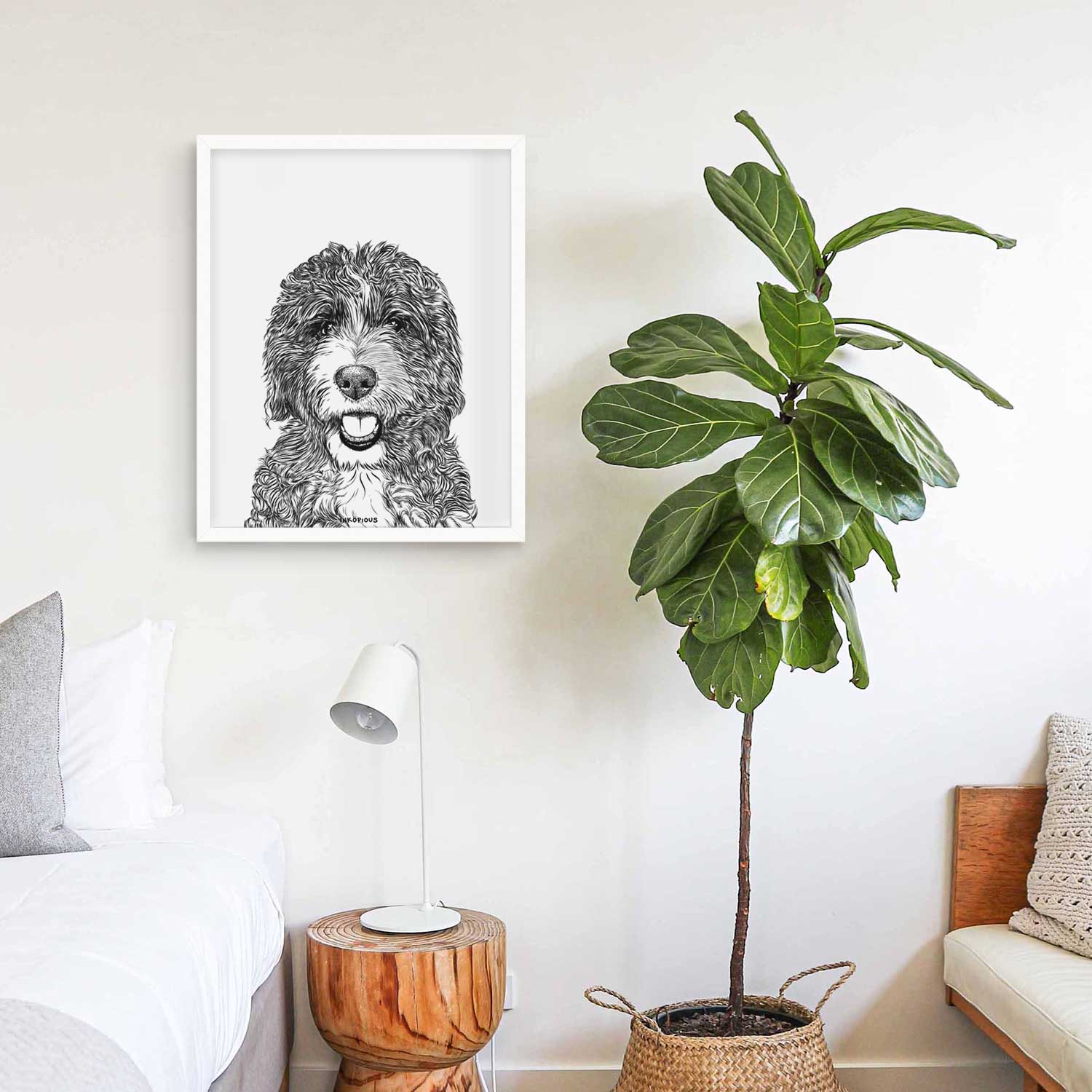 Bash the Bernedoodle Art Print