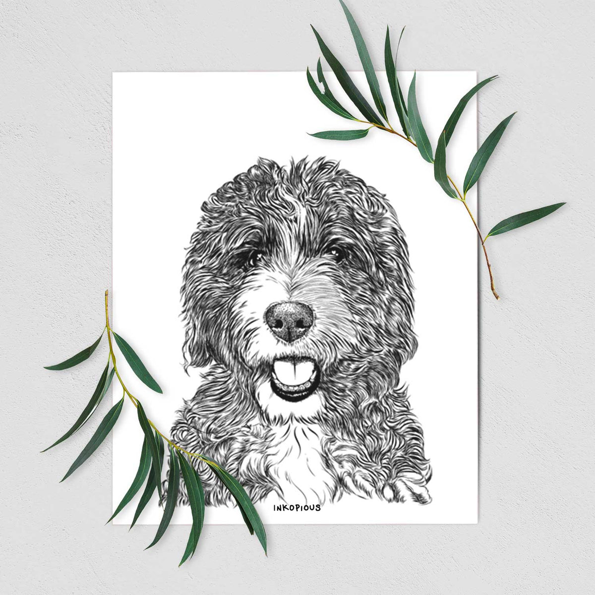 Bash the Bernedoodle Art Print