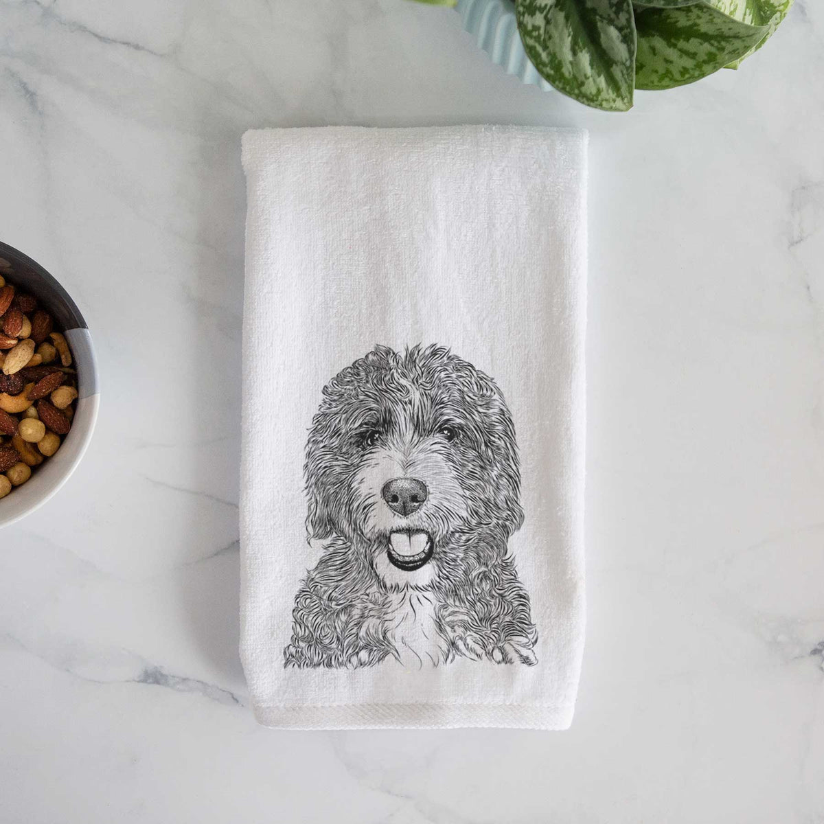 Bash the Bernedoodle Decorative Hand Towel