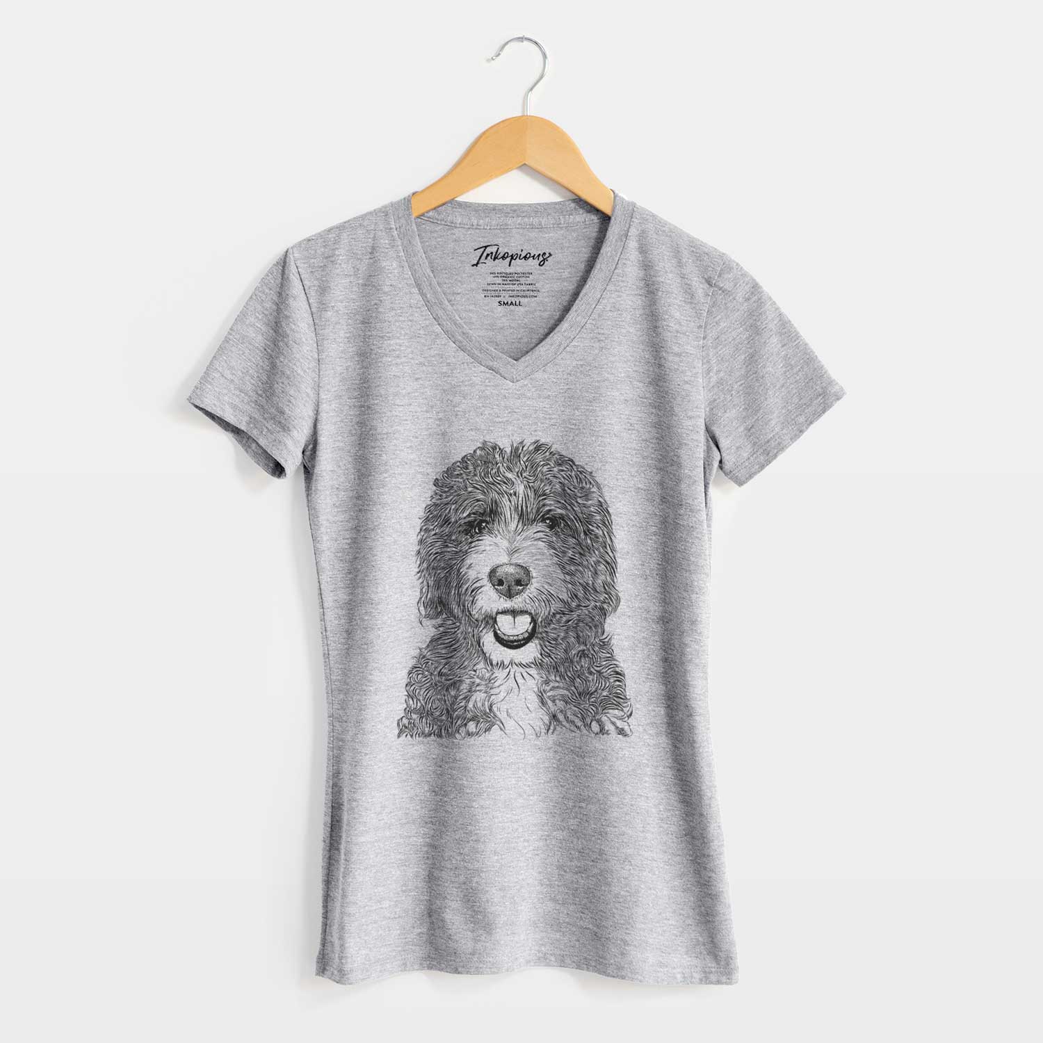 Bare Bash the Bernedoodle - Women's V-neck Shirt