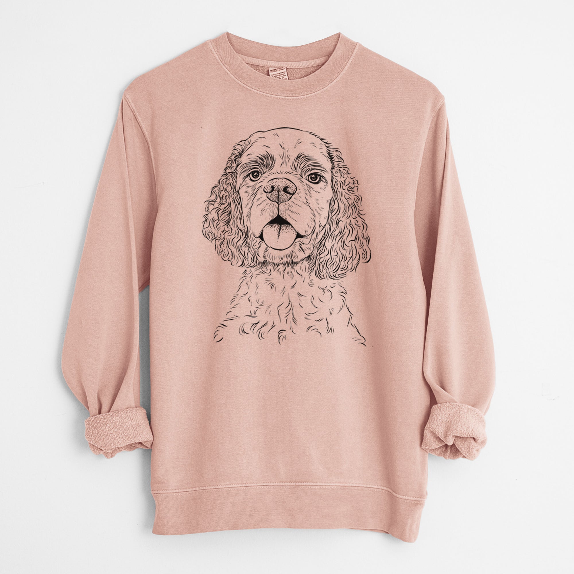 Bare Baxter the American Cocker Spaniel - Unisex Pigment Dyed Crew Sweatshirt