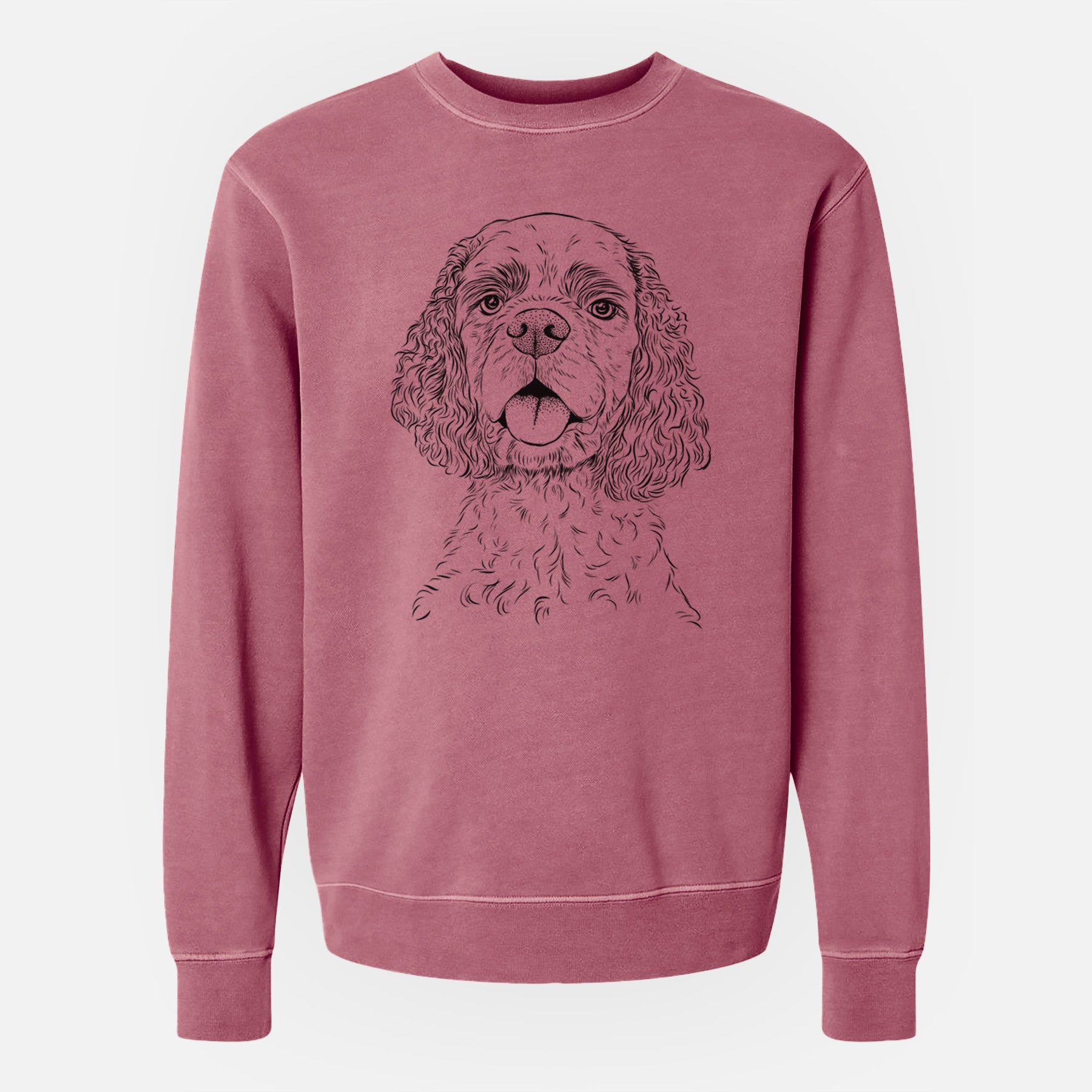 Bare Baxter the American Cocker Spaniel - Unisex Pigment Dyed Crew Sweatshirt