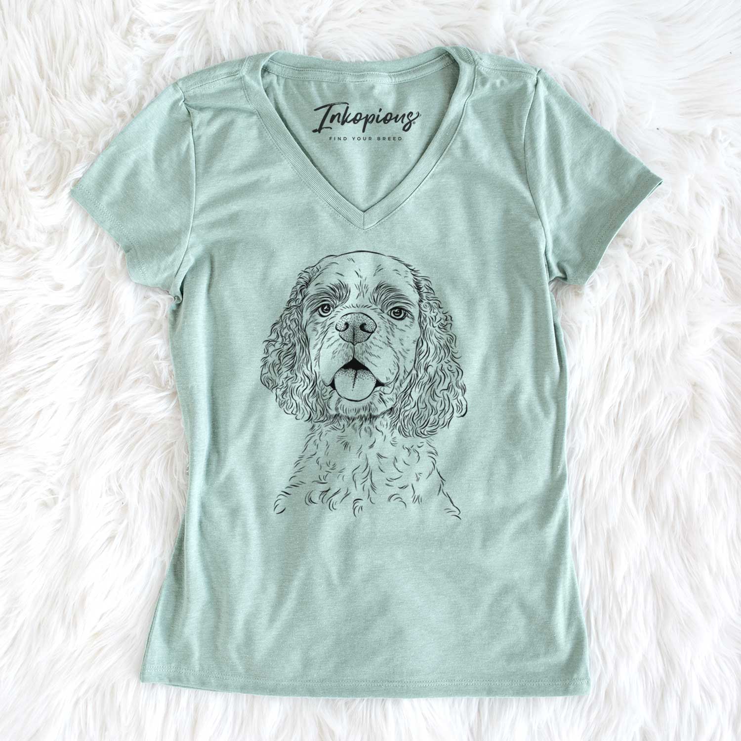 Bare Baxter the American Cocker Spaniel - Women's V-neck Shirt