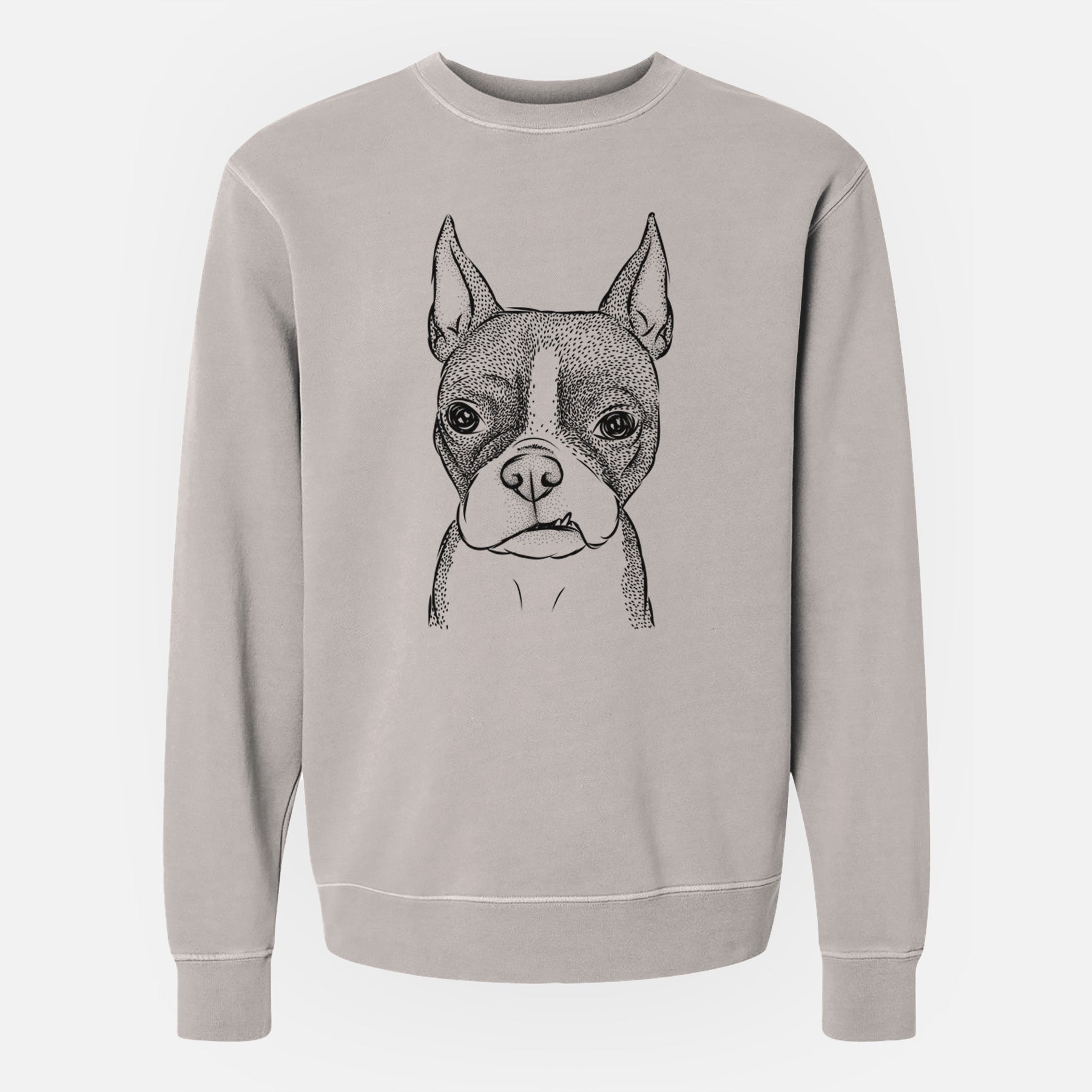 Bare Bean the Boston Terrier - Unisex Pigment Dyed Crew Sweatshirt