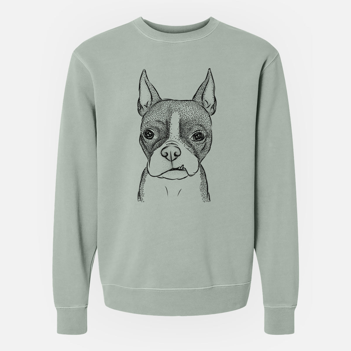Bare Bean the Boston Terrier - Unisex Pigment Dyed Crew Sweatshirt