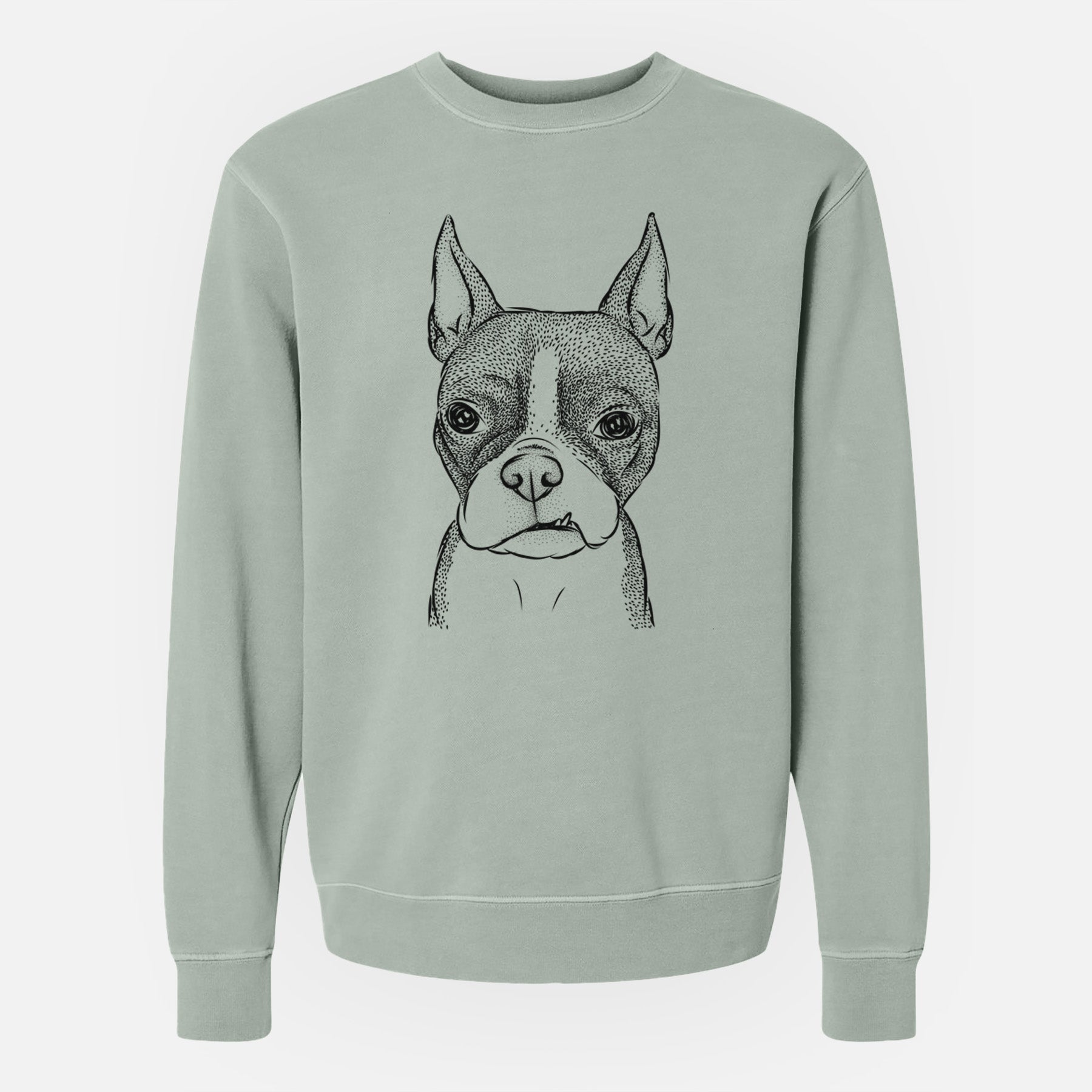 Bare Bean the Boston Terrier - Unisex Pigment Dyed Crew Sweatshirt