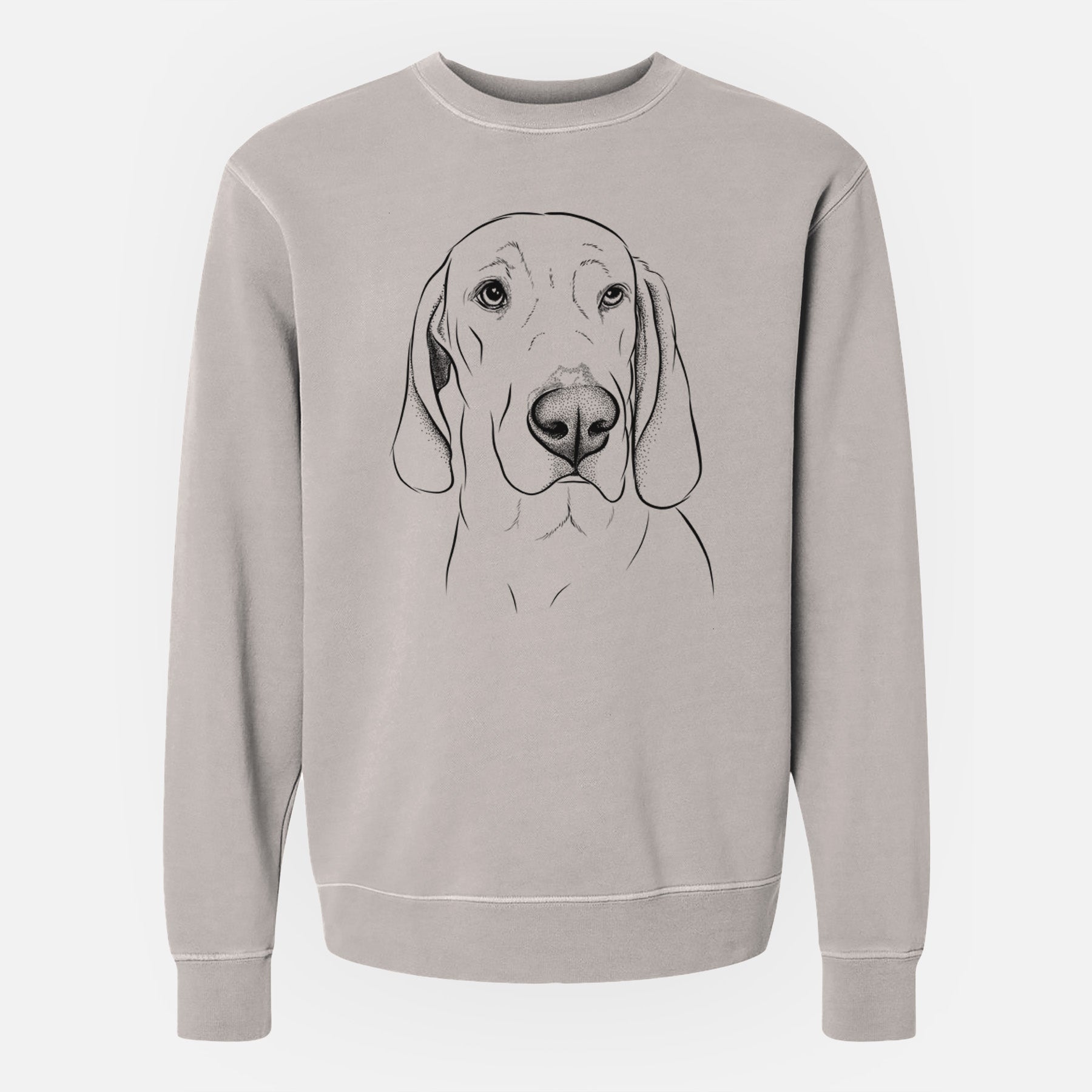 Bare Beauregard the American Redbone Coonhound - Unisex Pigment Dyed Crew Sweatshirt