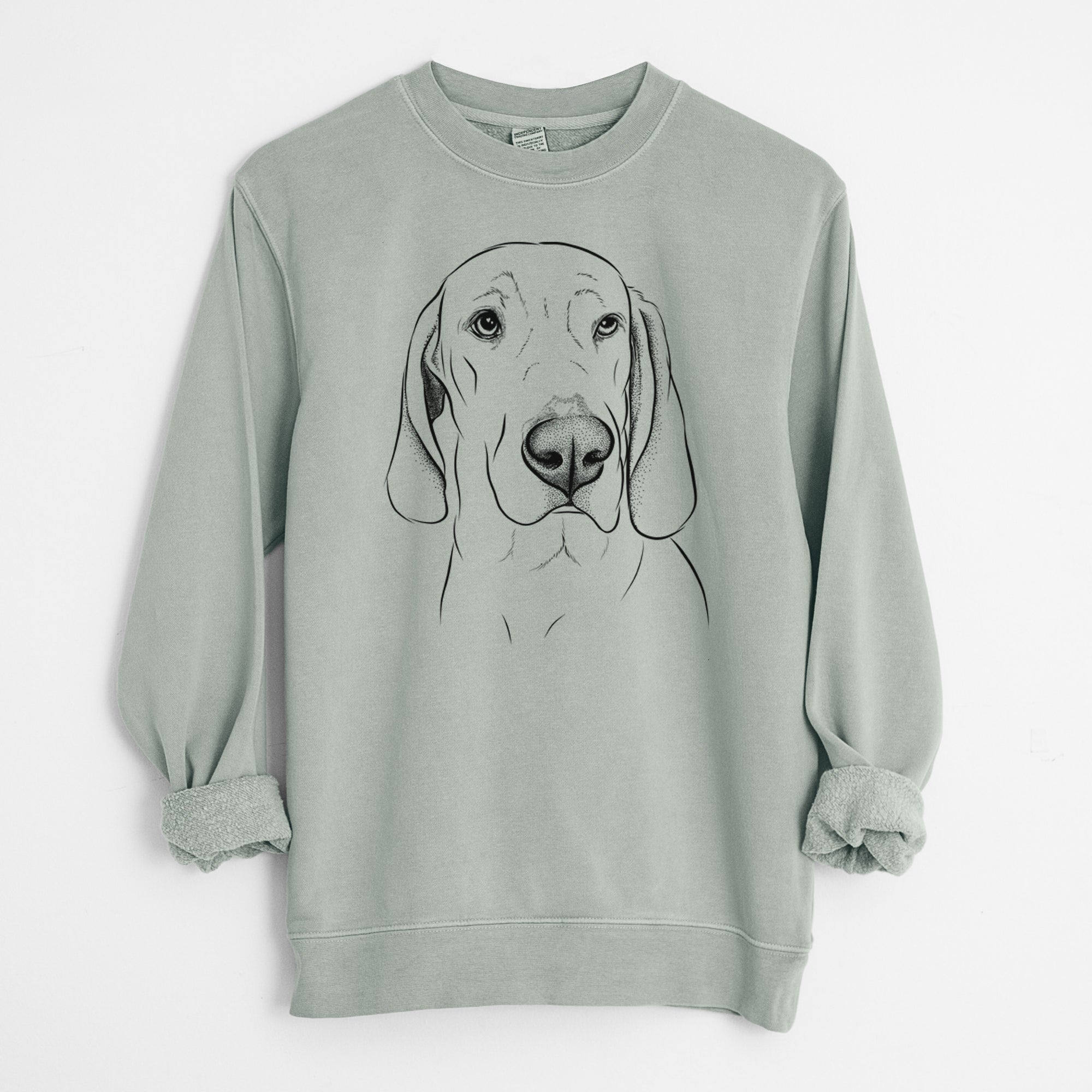 Bare Beauregard the American Redbone Coonhound - Unisex Pigment Dyed Crew Sweatshirt